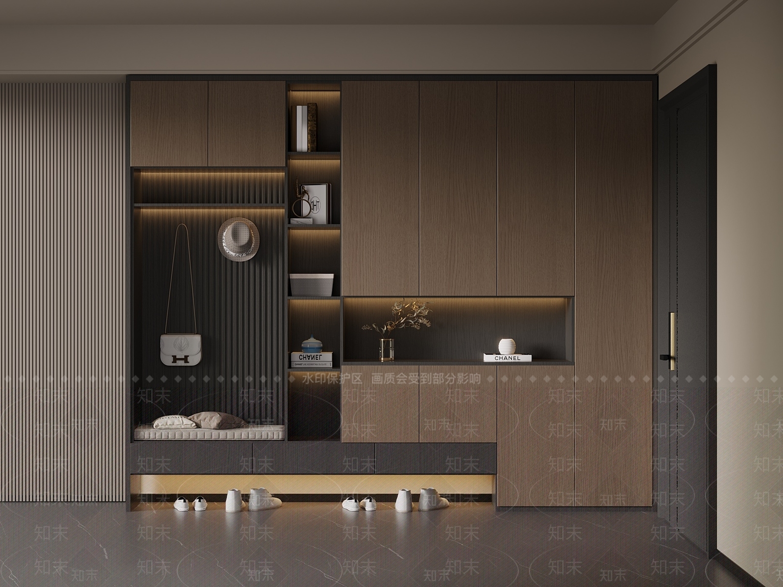 意式轻奢鞋柜3D模型下载【ID:1199818219】