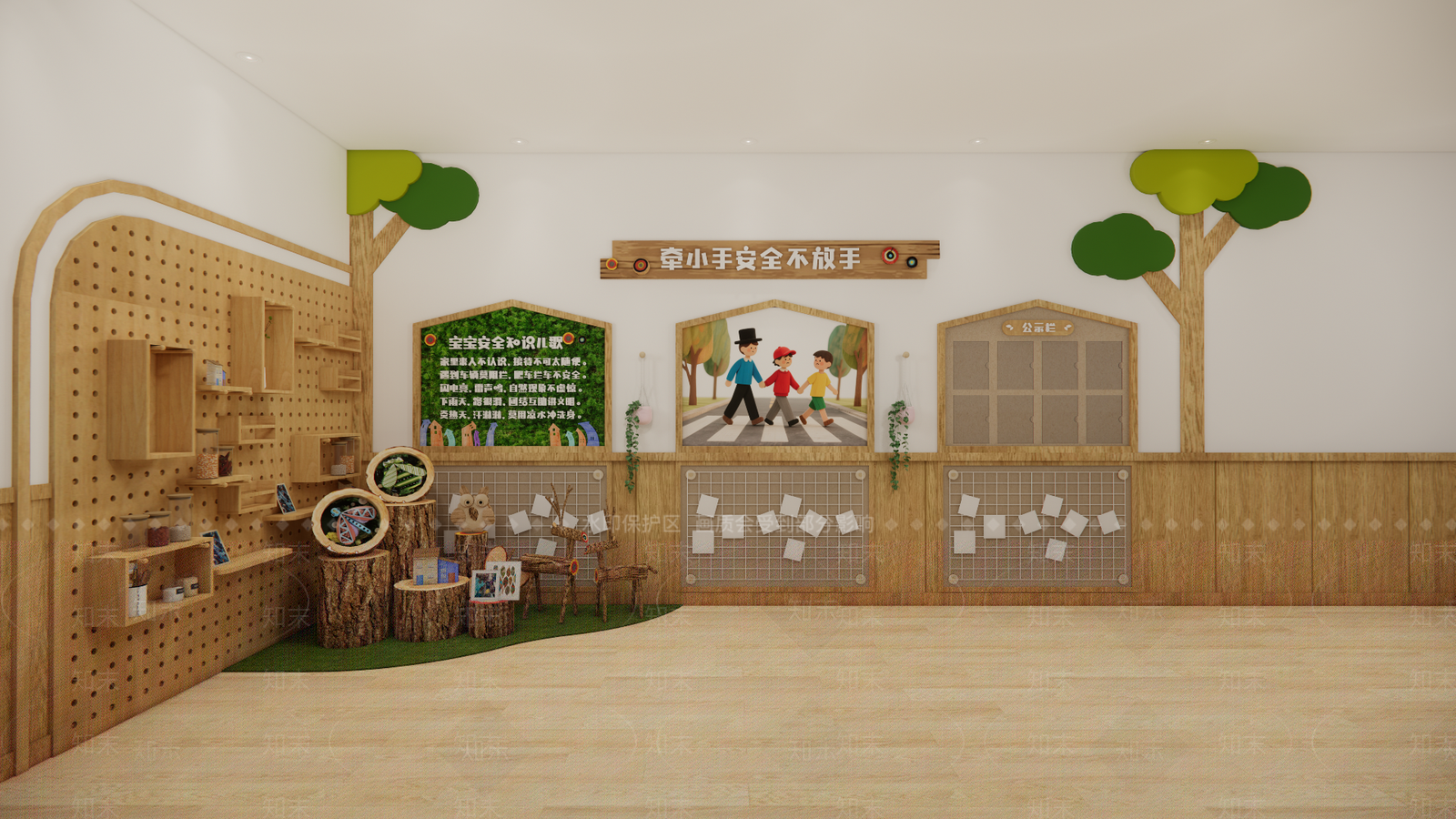 现代原木其他文化空间SU模型下载【ID:1199843184】