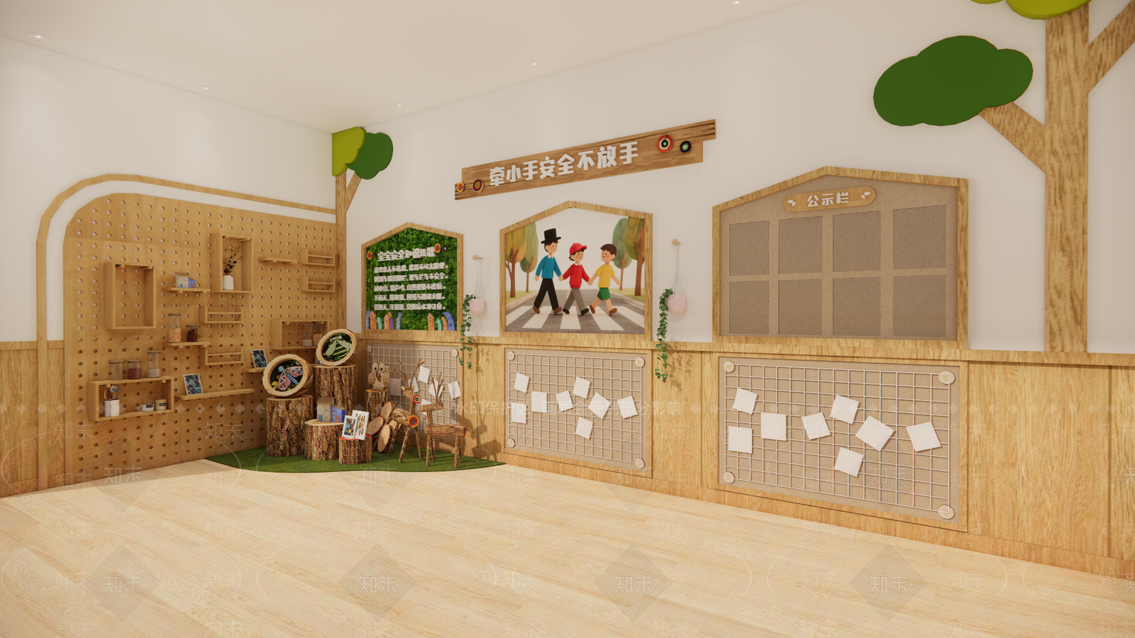 现代原木其他文化空间SU模型下载【ID:1199843184】