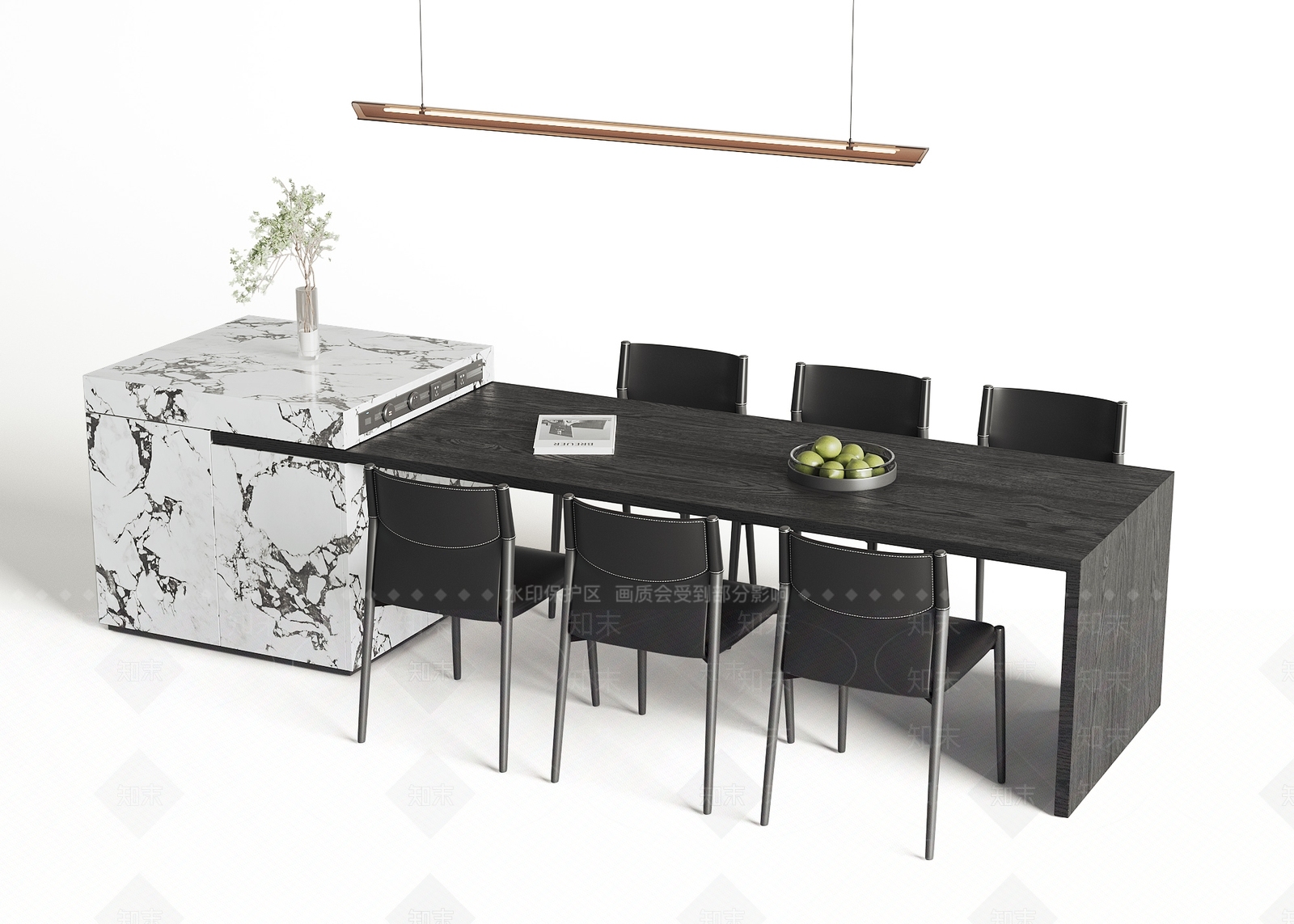现代餐桌椅3D模型下载【ID:1199821445】