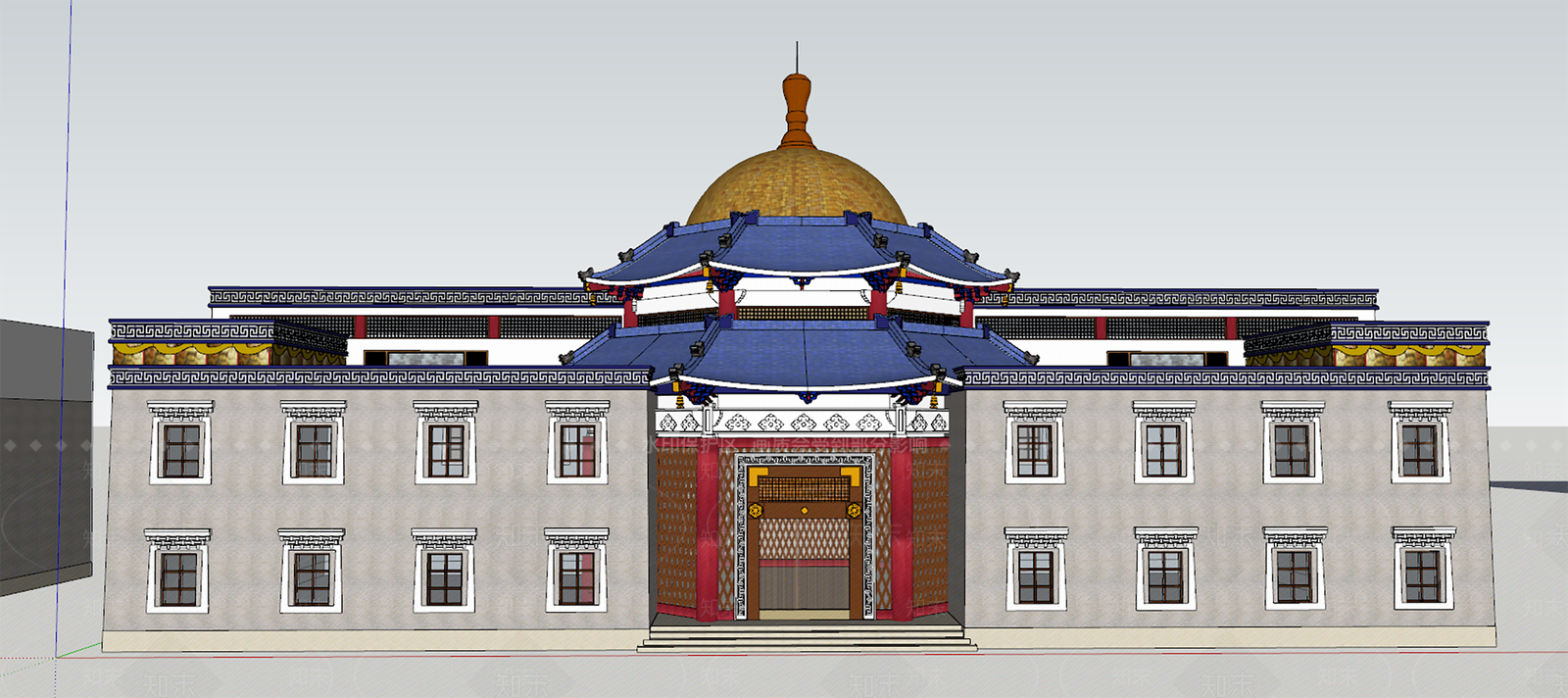 现代风格建筑SU模型下载【ID:1199823367】