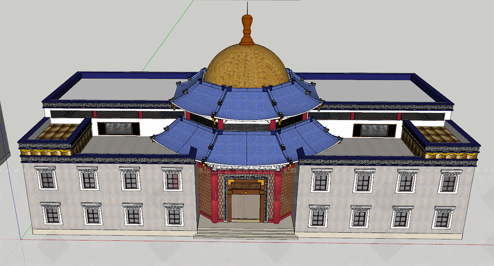 现代风格建筑SU模型下载【ID:1199823367】