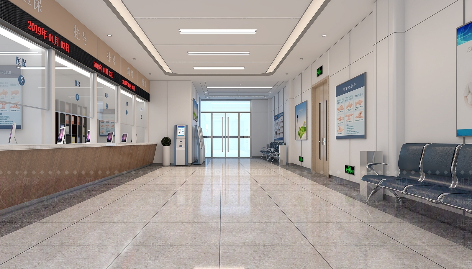 现代医院大厅3D模型下载【ID:1199824484】