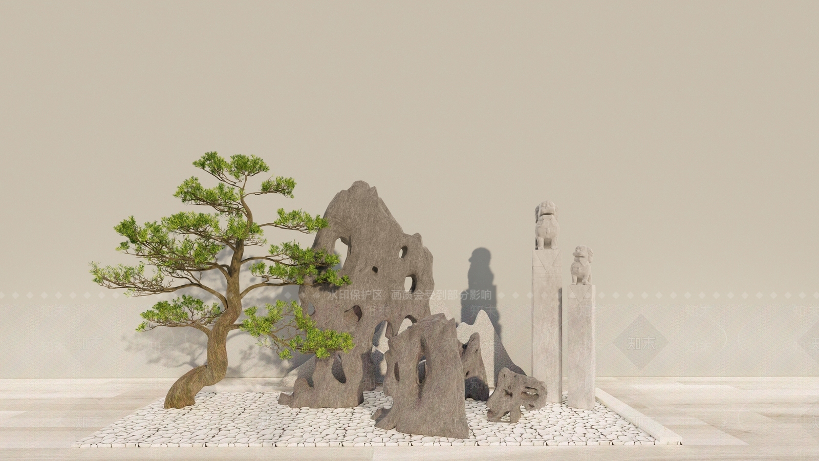 现代新中式其他景观小品SU模型下载【ID:1199824849】
