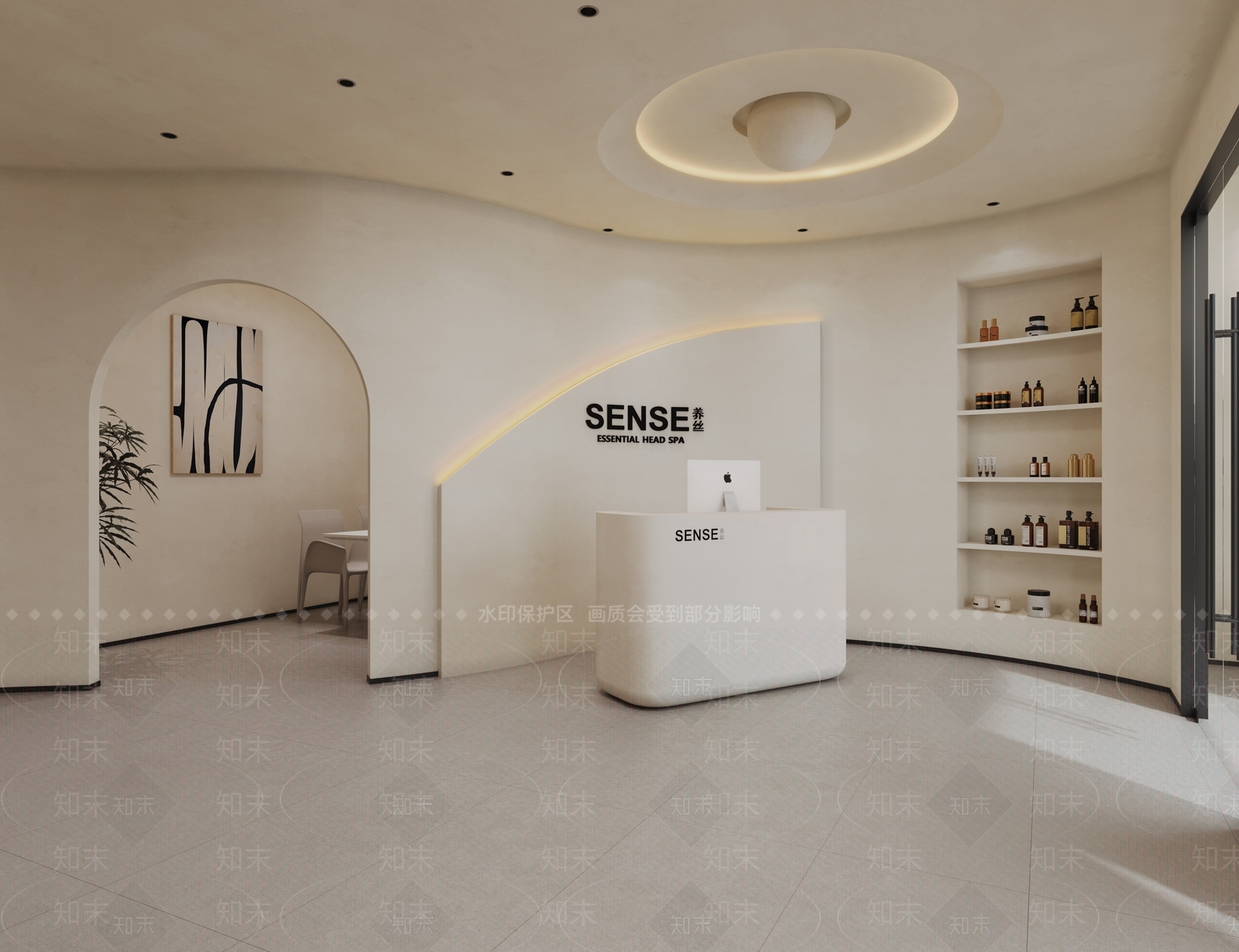 现代侘寂美发店3D模型下载【ID:1199829862】