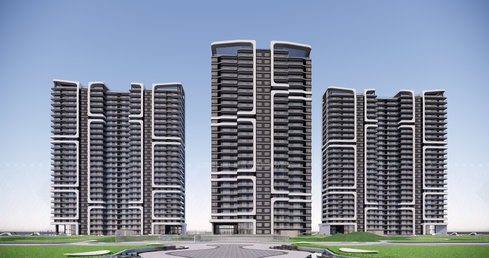 现代高层住宅SU模型下载【ID:1199828966】