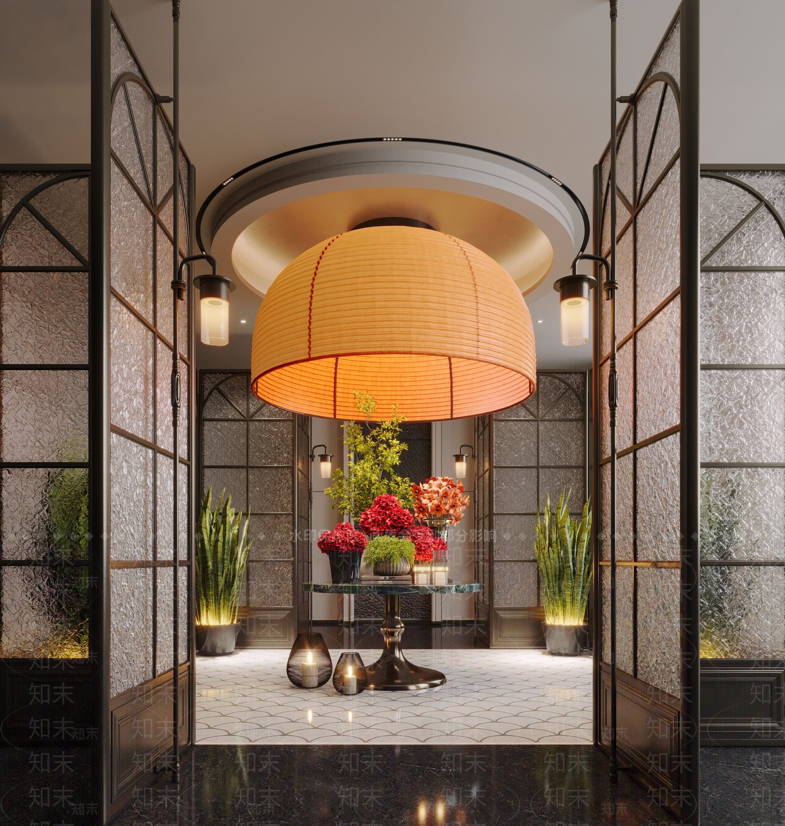 现代酒店大堂SU模型下载【ID:1199830951】