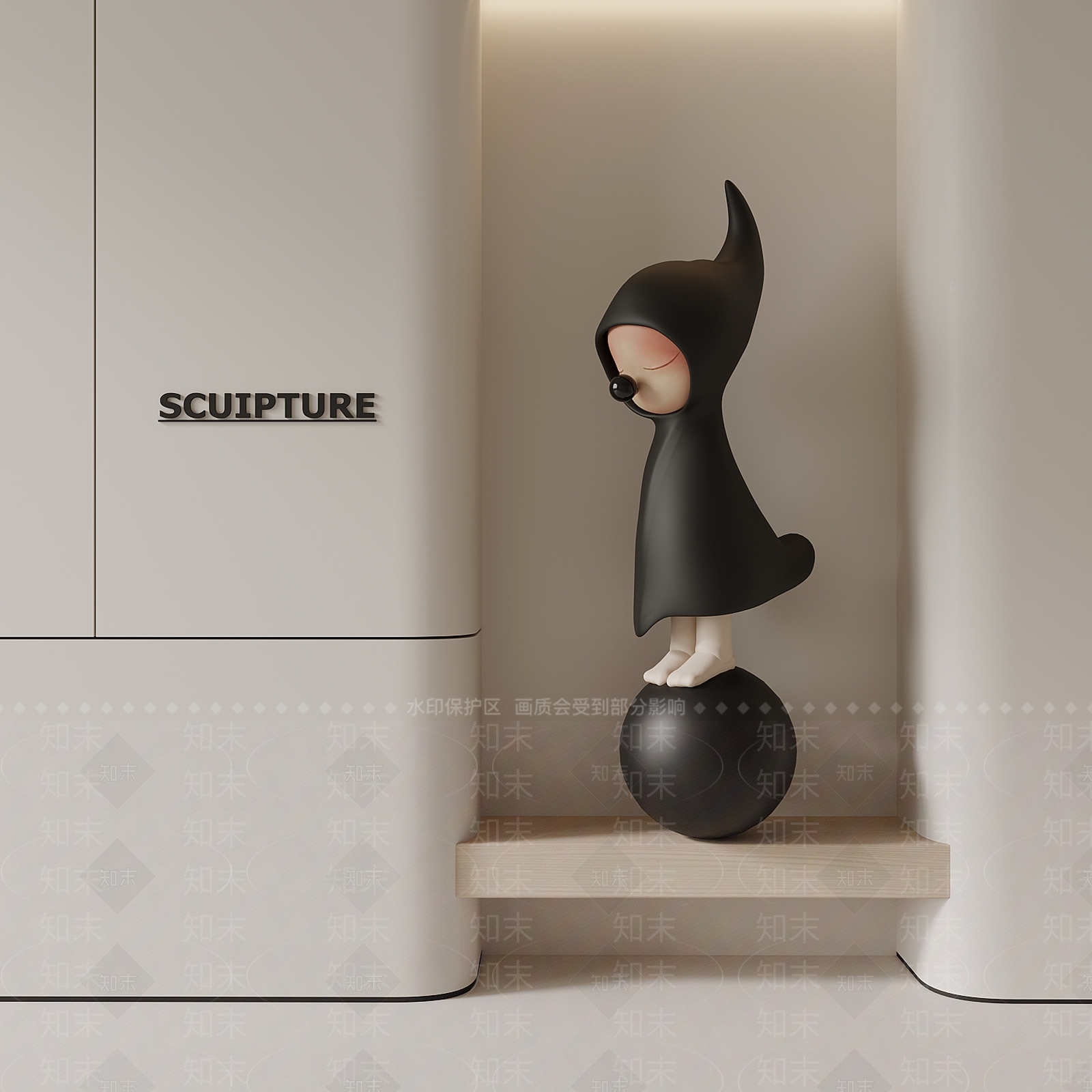 现代雕塑摆件3D模型下载【ID:1199837030】