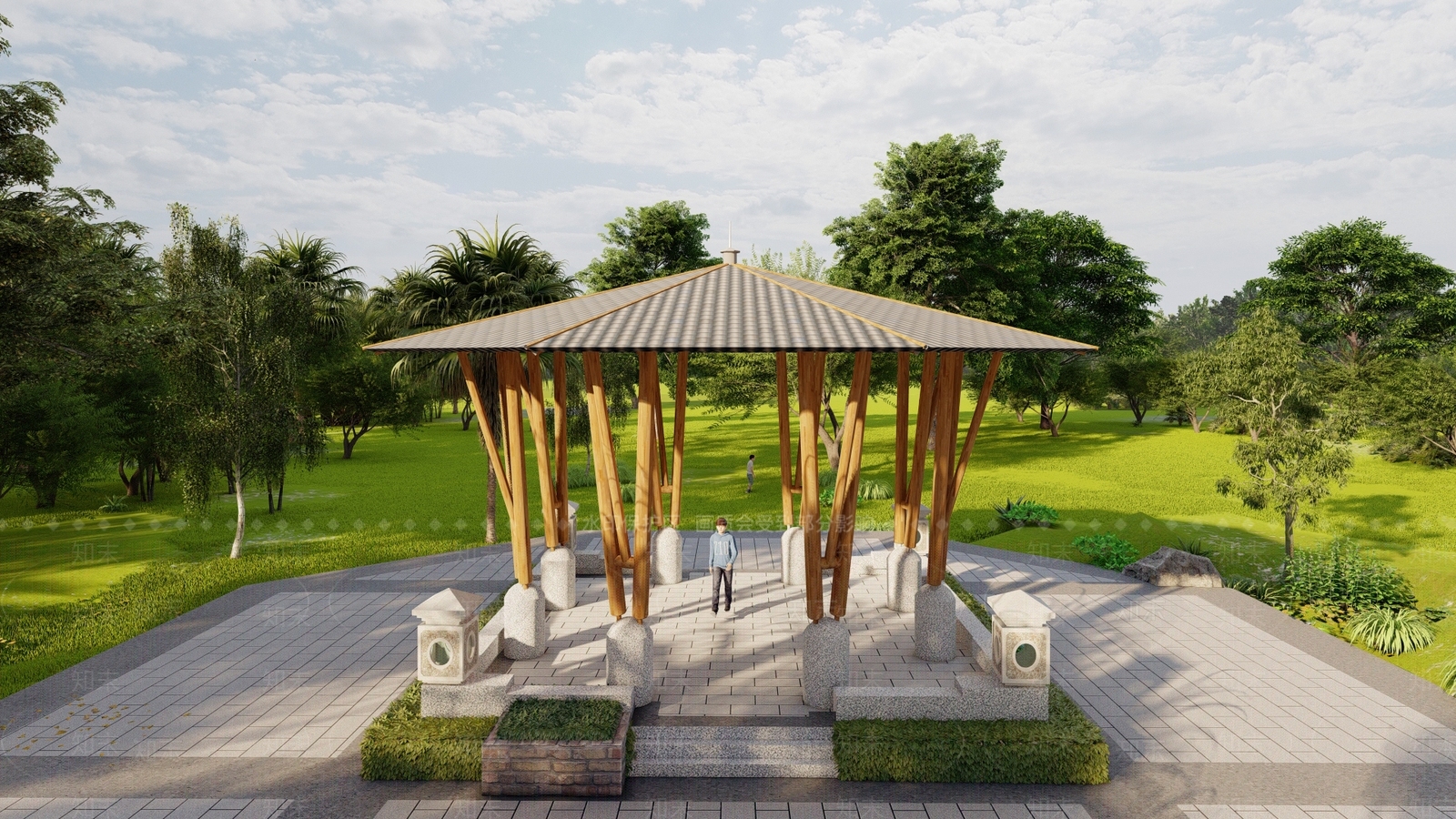 现代新中式其他景观小建筑SU模型下载【ID:1199845459】