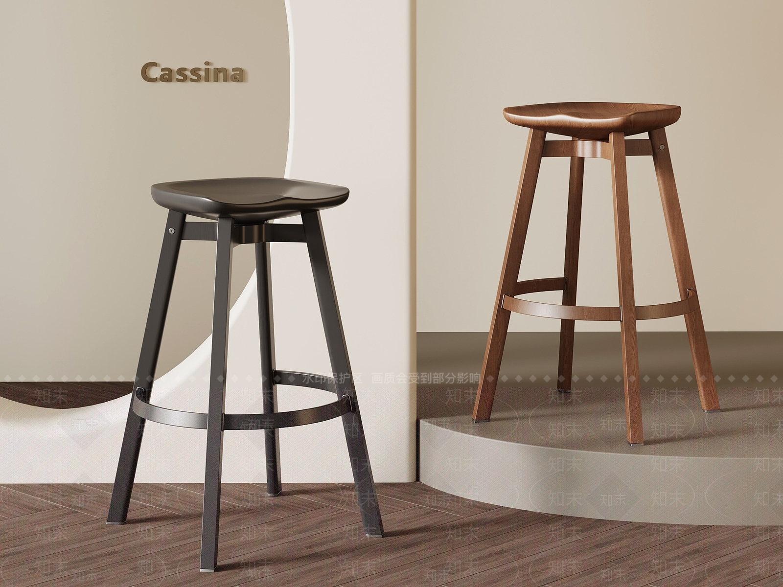 法式中古吧凳3D模型下载【ID:1199849094】