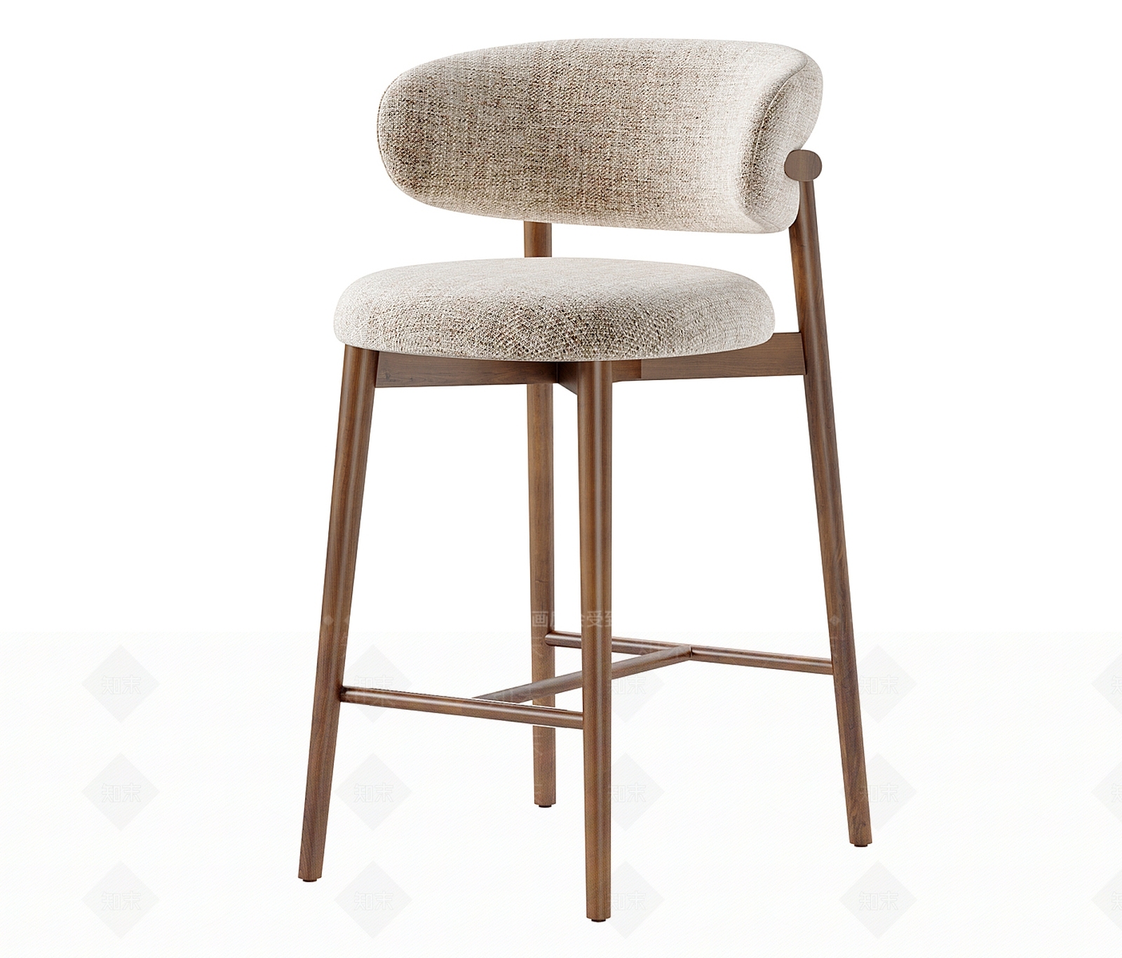 奶油侘寂吧椅3D模型下载【ID:1199849463】