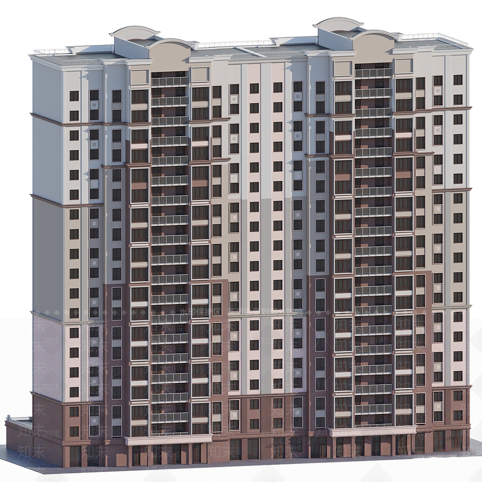 现代意式高层住宅3D模型下载【ID:1199850435】