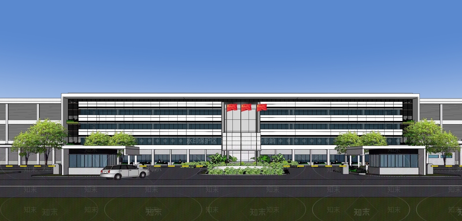 现代工业厂房SU模型下载【ID:1199851083】