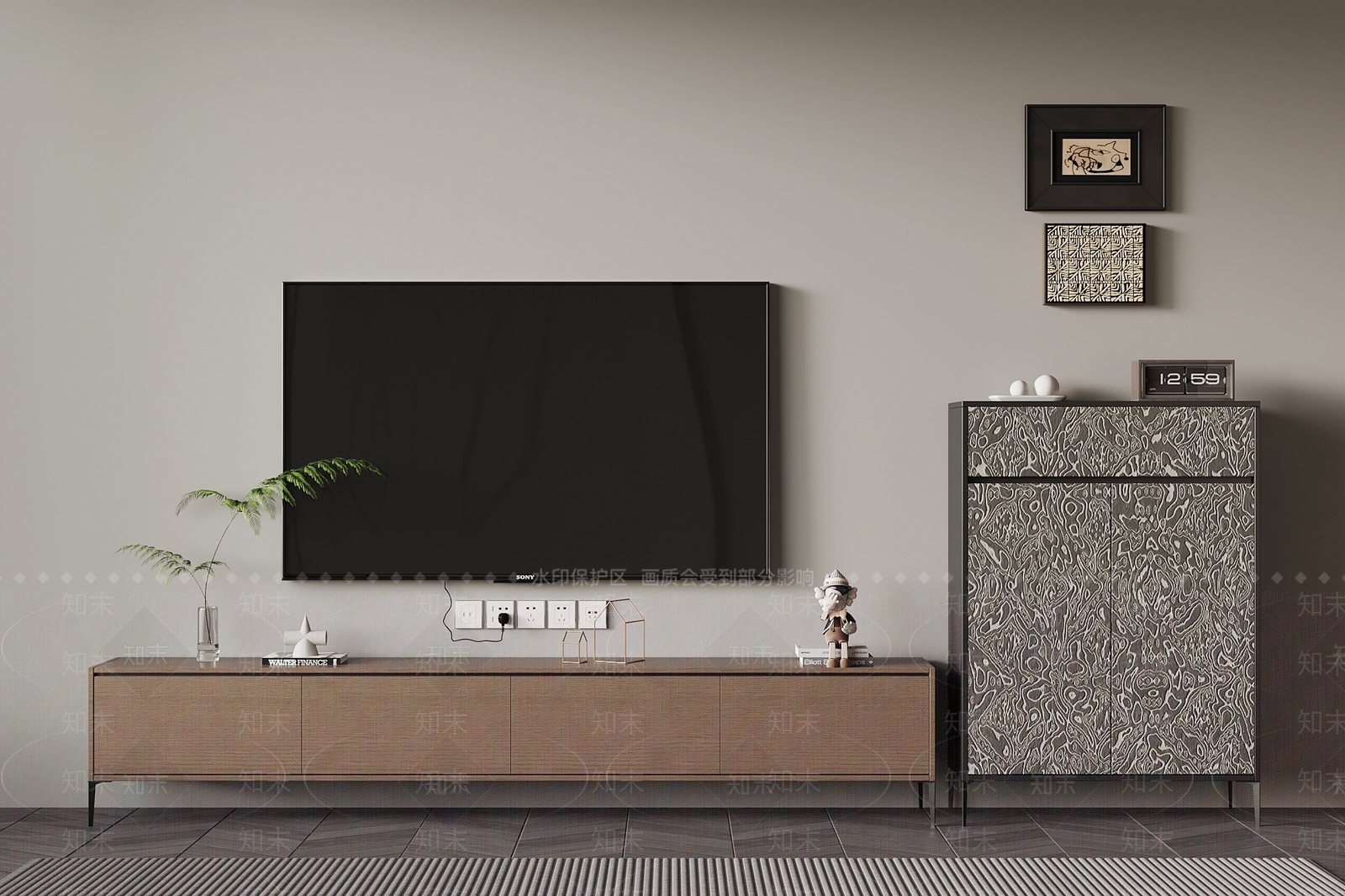 现代意式电视柜SU模型下载【ID:1199850653】