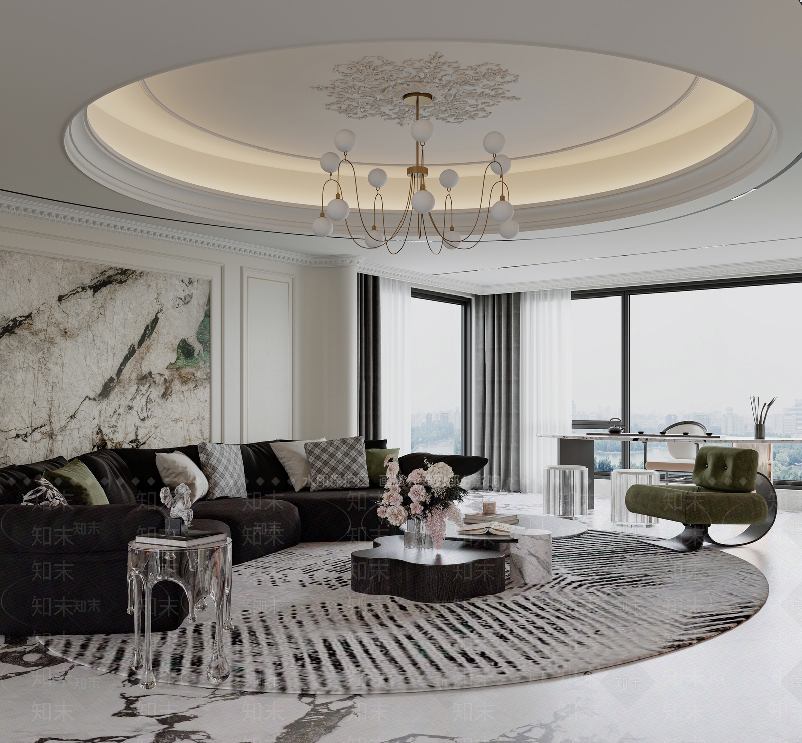 法式客餐厅3D模型下载【ID:1199853786】