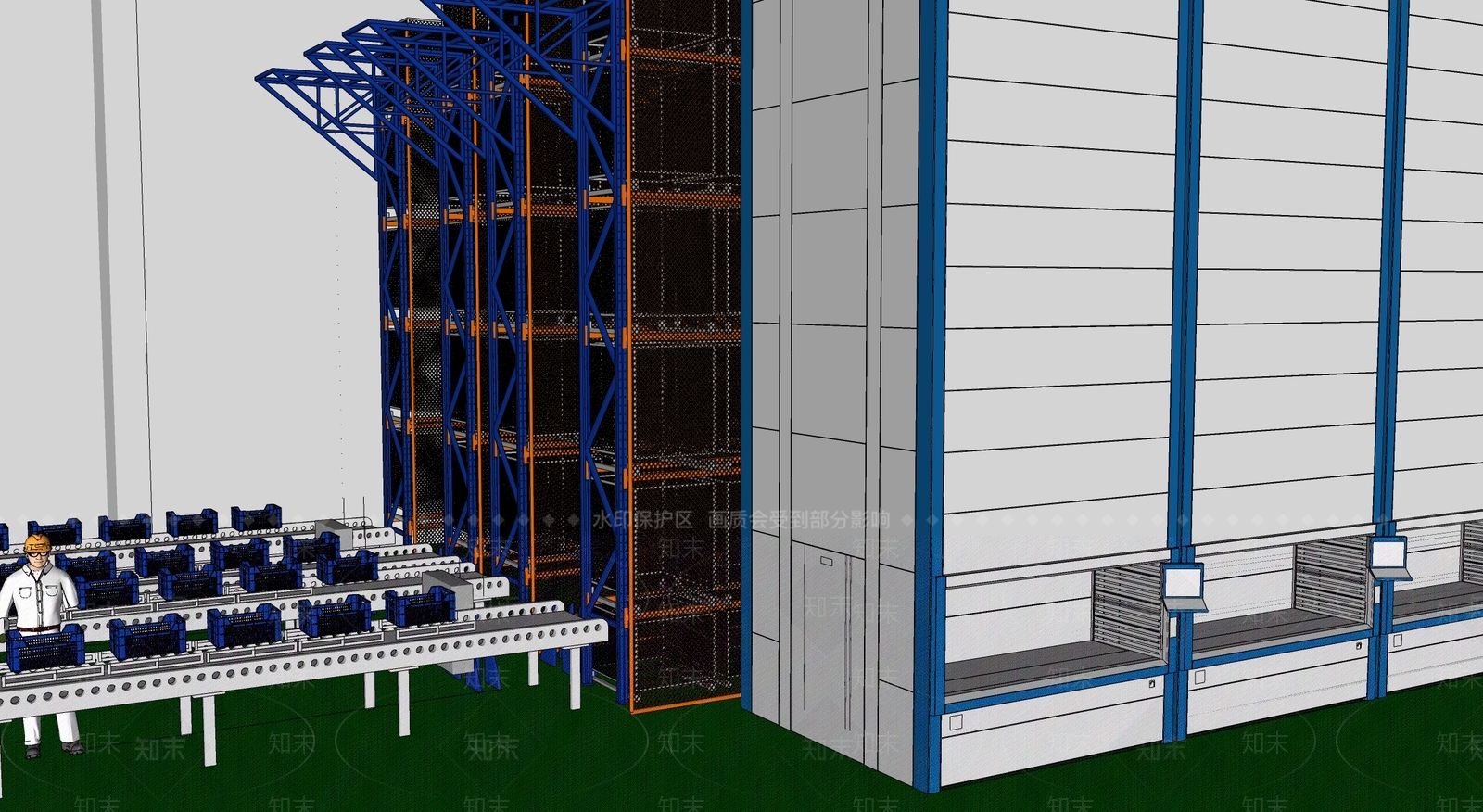 现代仓库SU模型下载【ID:1199853880】