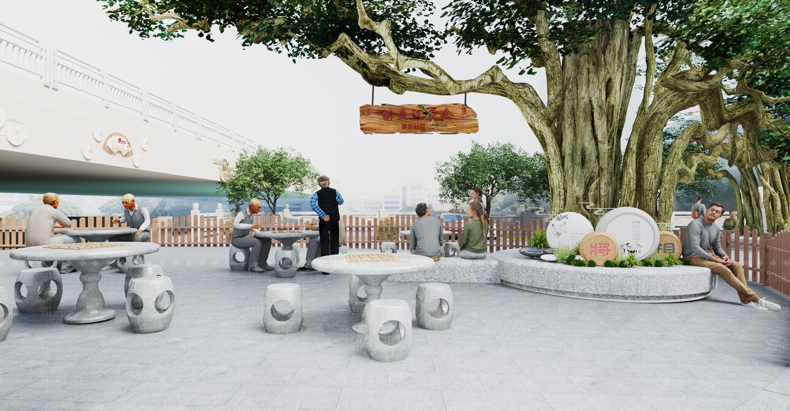 新中式广场景观3D模型下载【ID:1199856389】