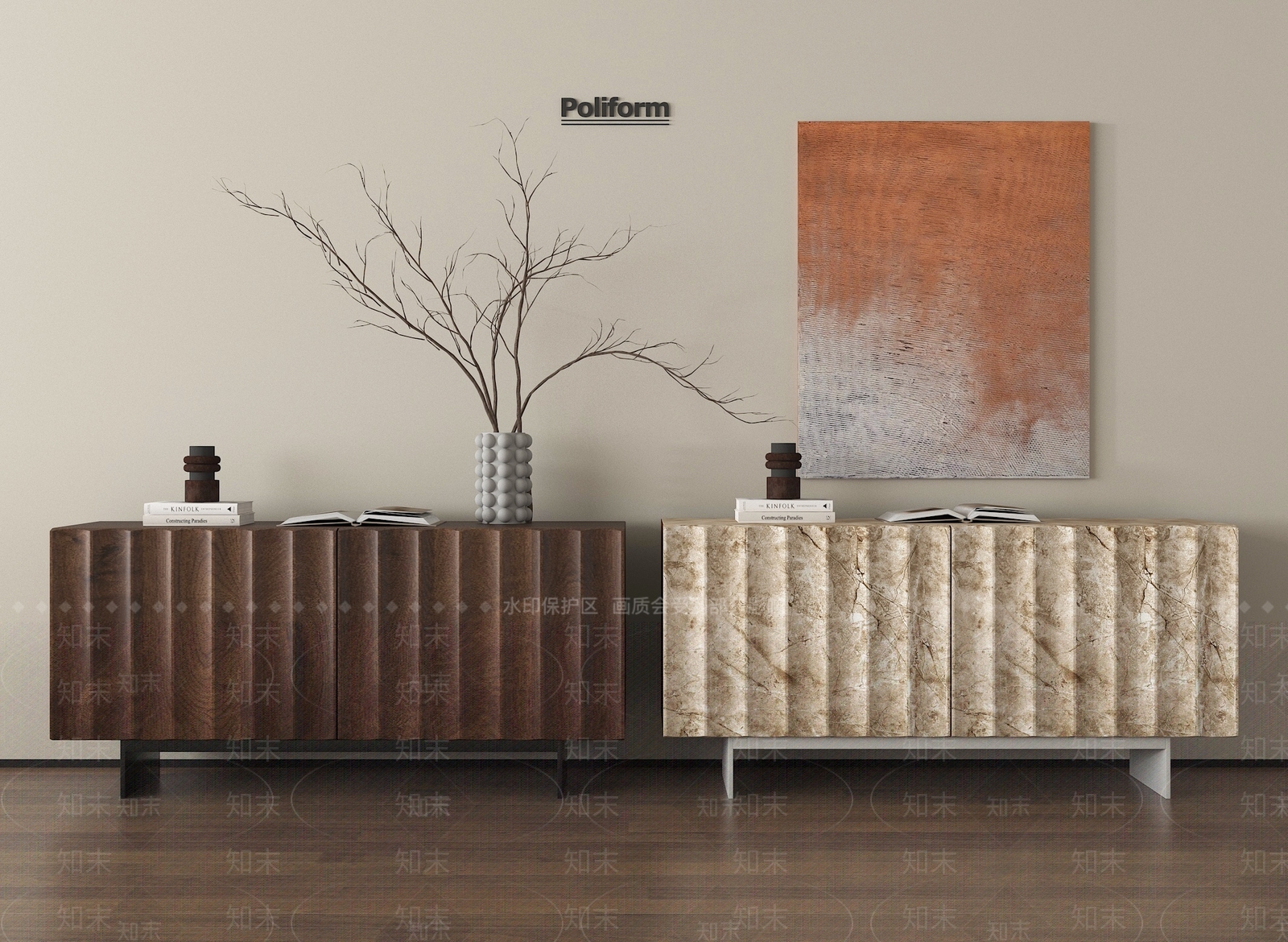 现代意式斗柜3D模型下载【ID:1199855192】