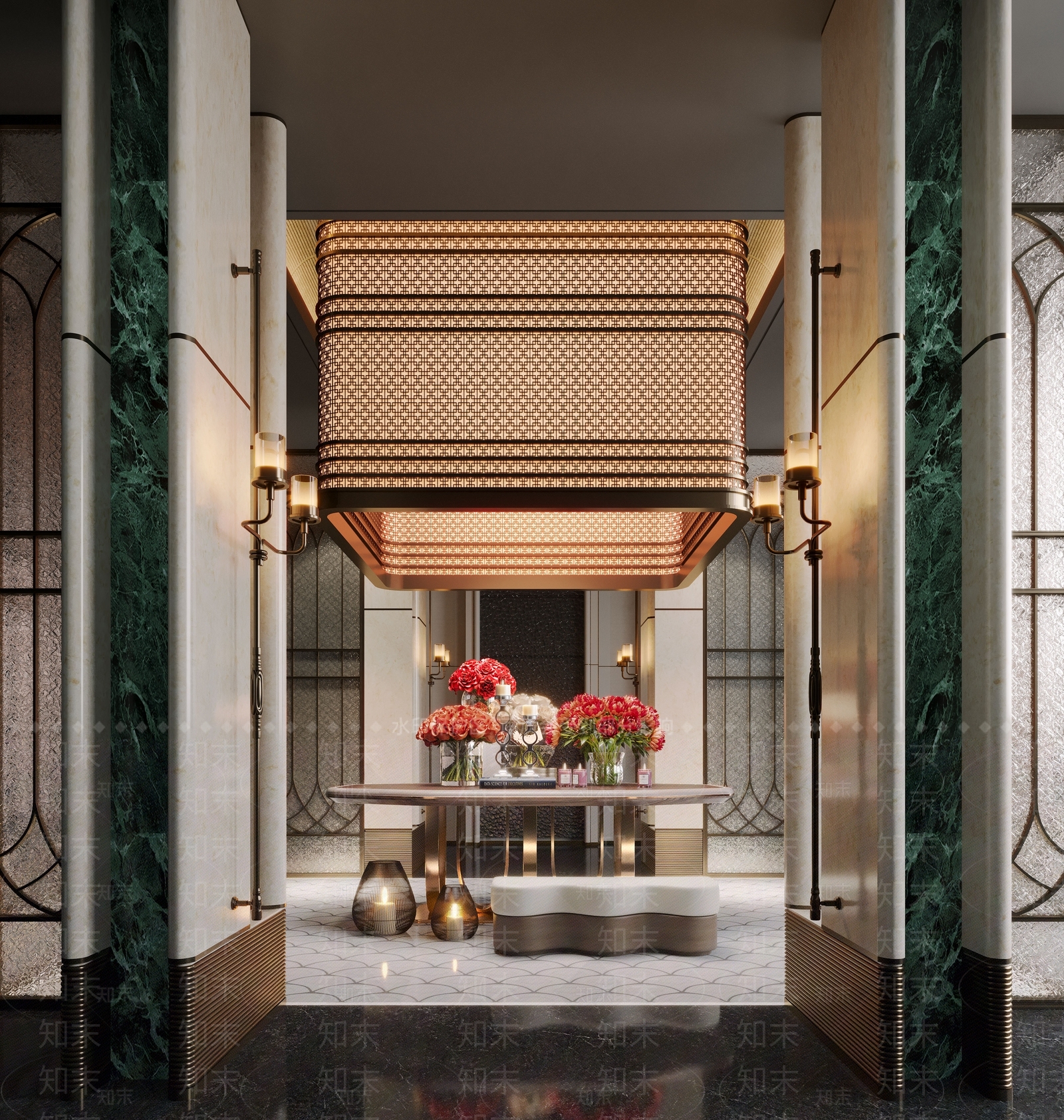 现代酒店大堂SU模型下载【ID:1199863993】