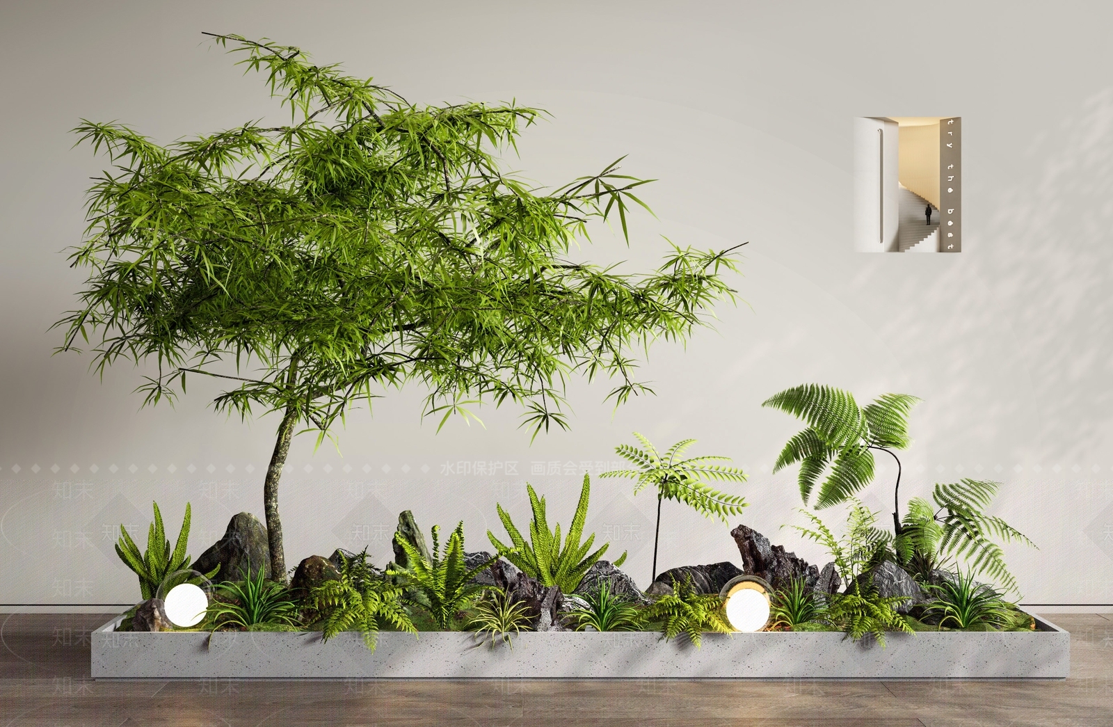 现代室内景观3D模型下载【ID:1199863989】
