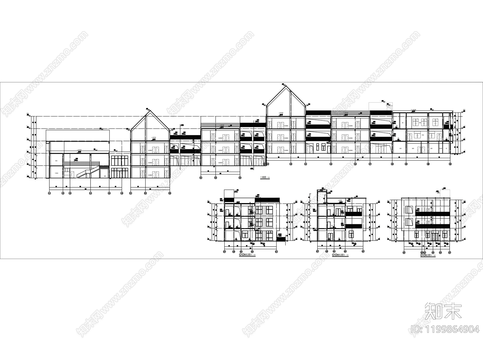 现代幼儿园建筑cad施工图下载【ID:1199864904】