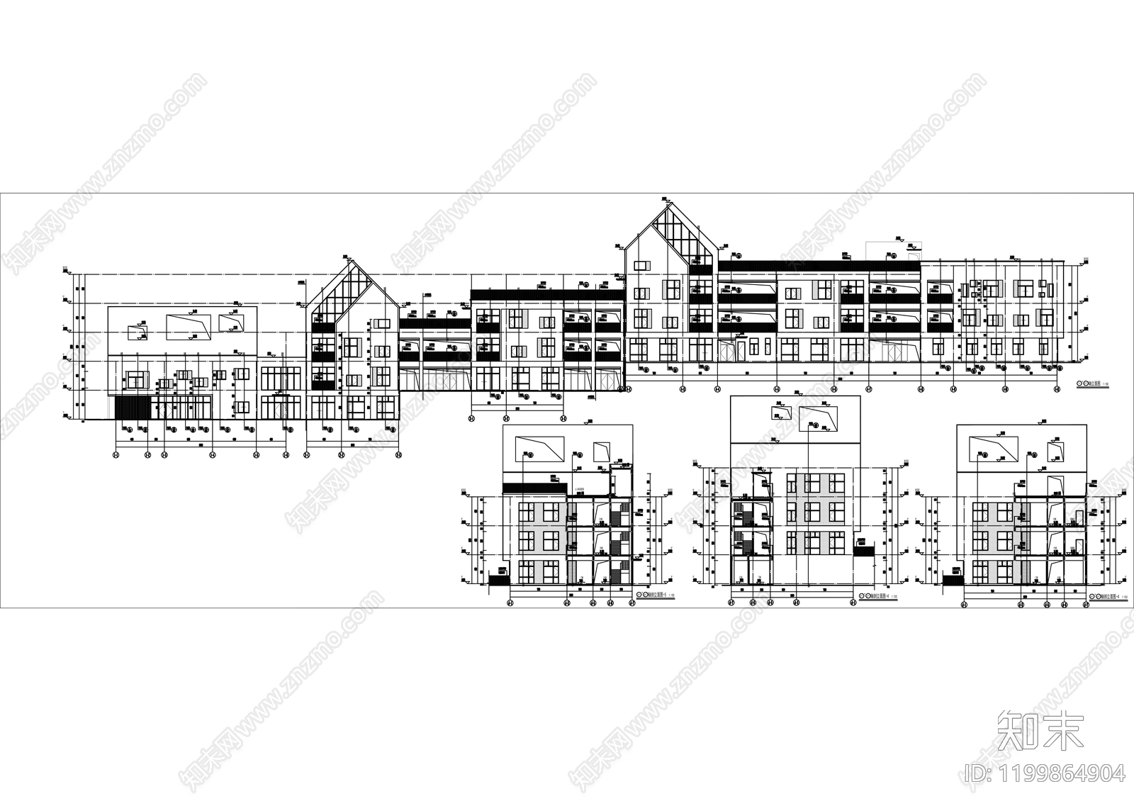 现代幼儿园建筑cad施工图下载【ID:1199864904】
