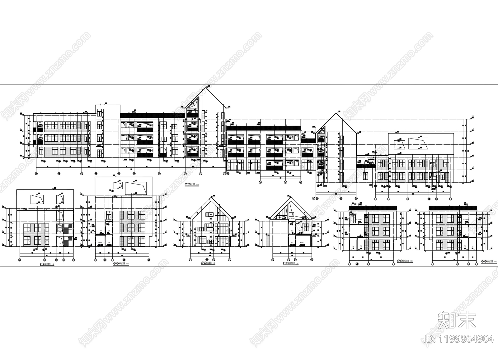 现代幼儿园建筑cad施工图下载【ID:1199864904】