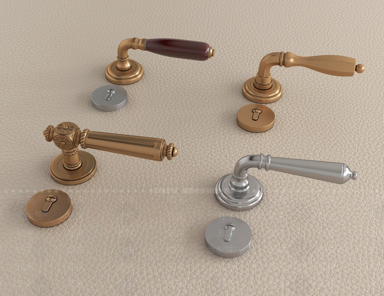 法式门把手SU模型下载【ID:1199865438】