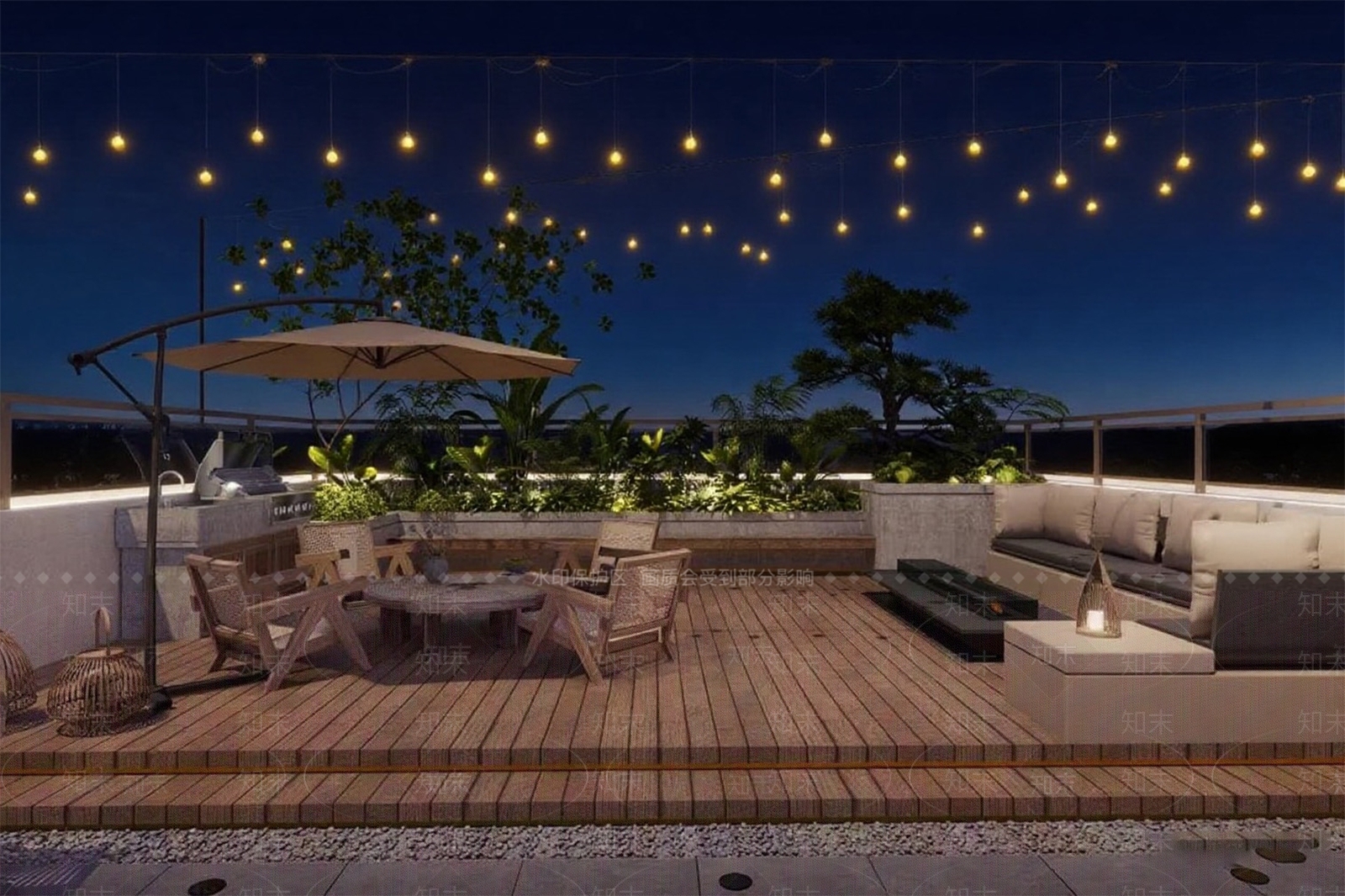 现代屋顶花园SU模型下载【ID:1199866071】