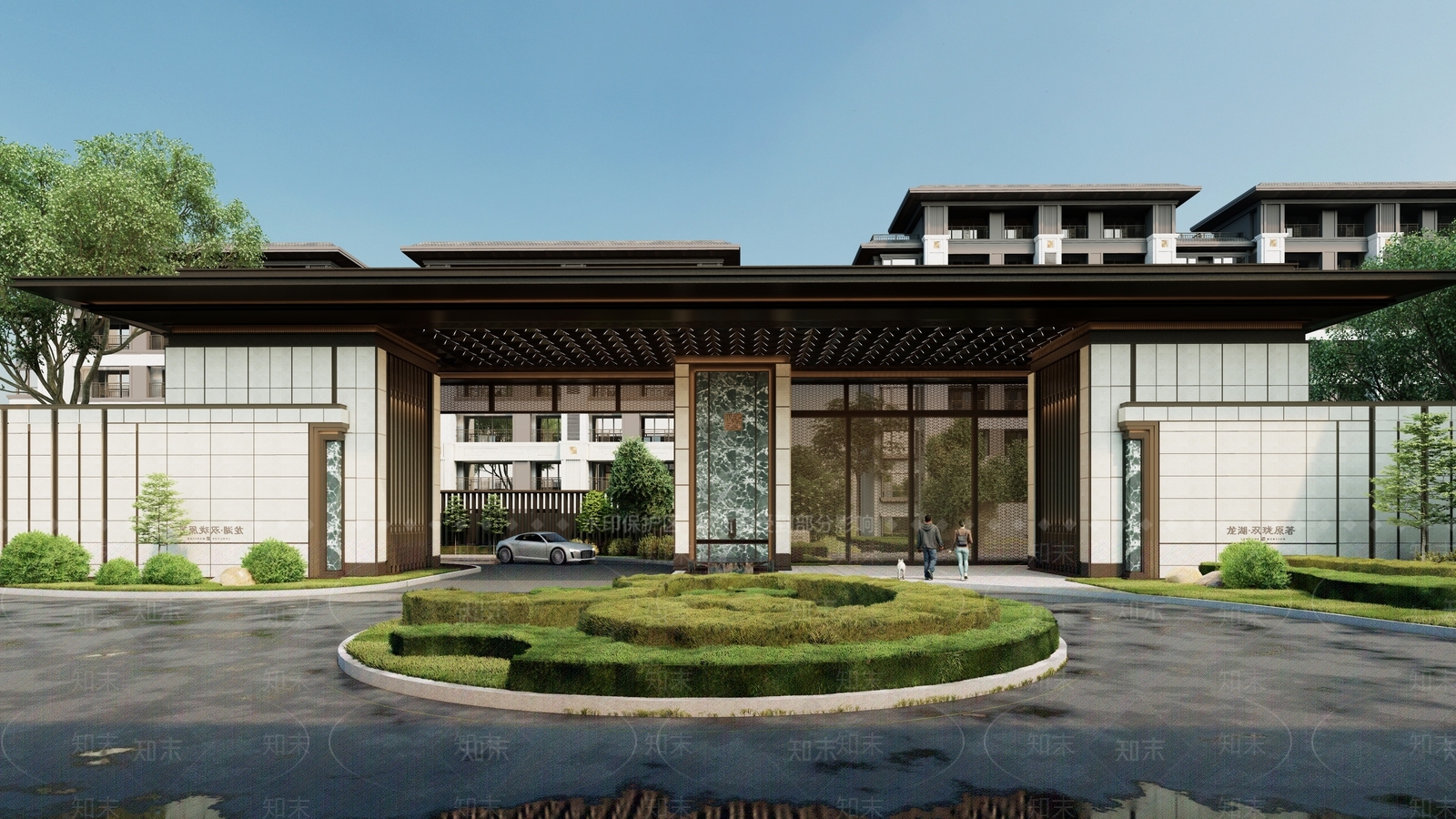 新中式中式小区建筑SU模型下载【ID:1199866366】