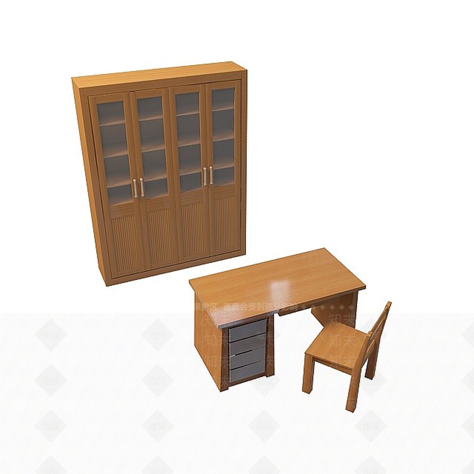 现代档案馆桌椅3D模型下载【ID:1199871740】