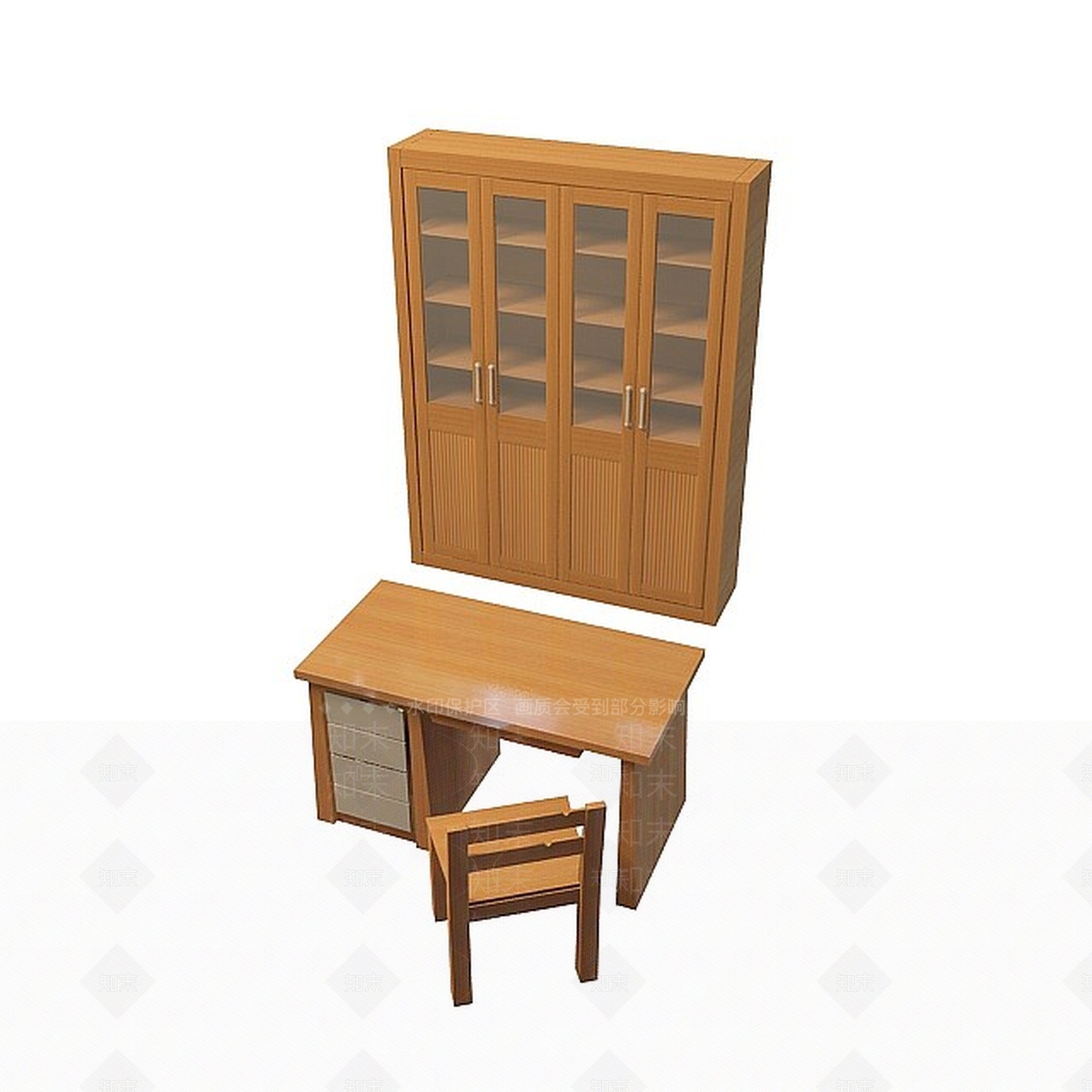 现代档案馆桌椅3D模型下载【ID:1199871740】