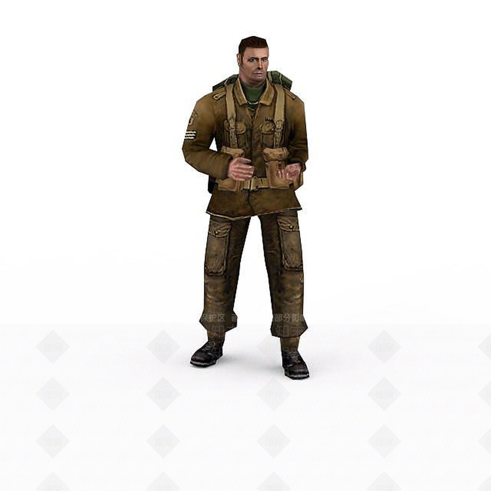 美式军人欧美式士兵大兵3D模型下载【ID:1199873050】