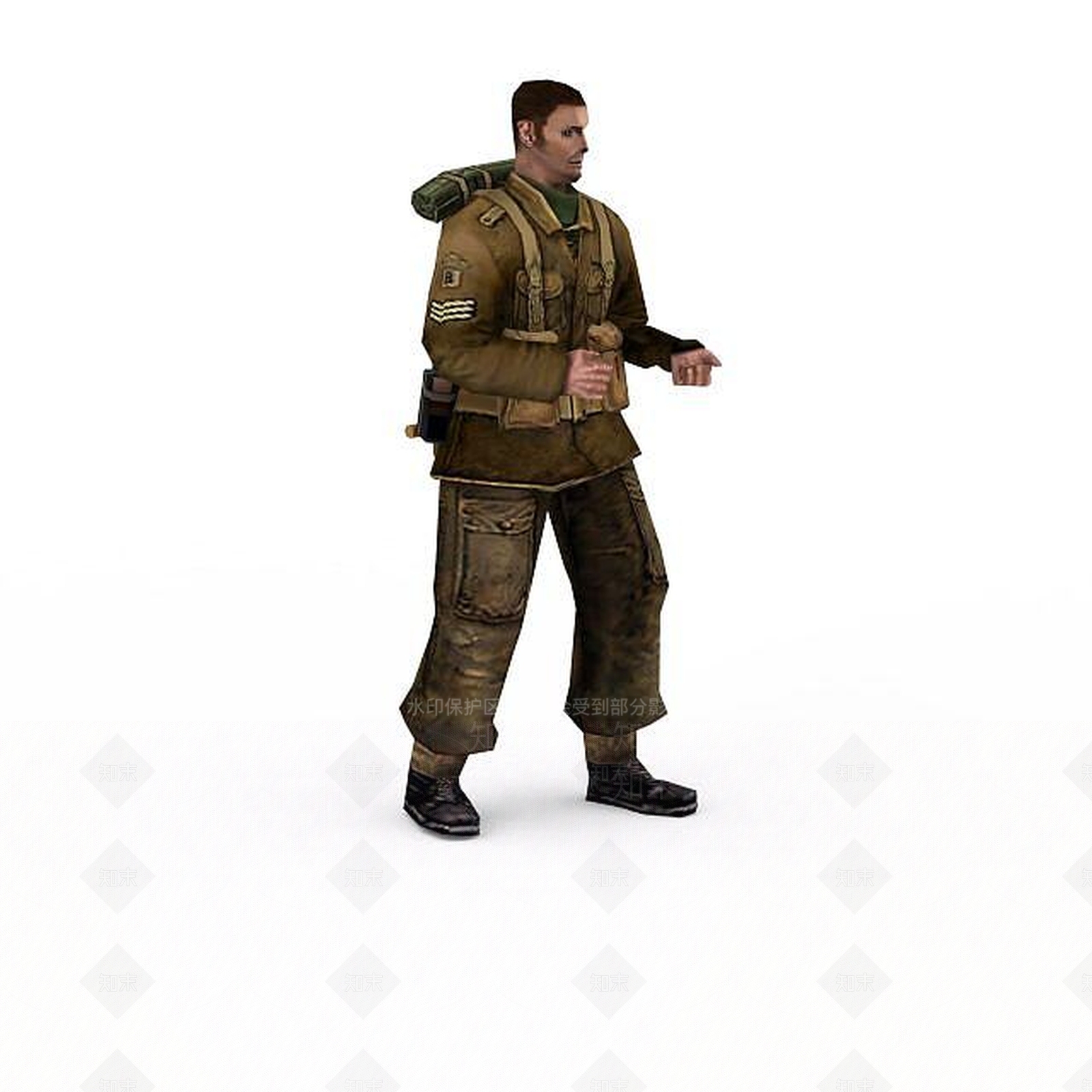 美式军人欧美式士兵大兵3D模型下载【ID:1199873050】