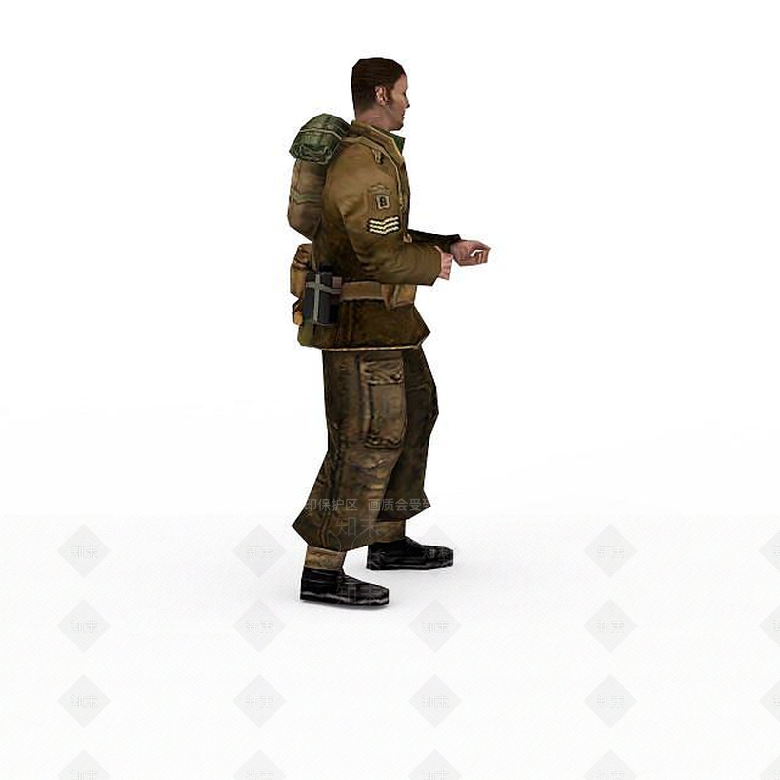 美式军人欧美式士兵大兵3D模型下载【ID:1199873050】