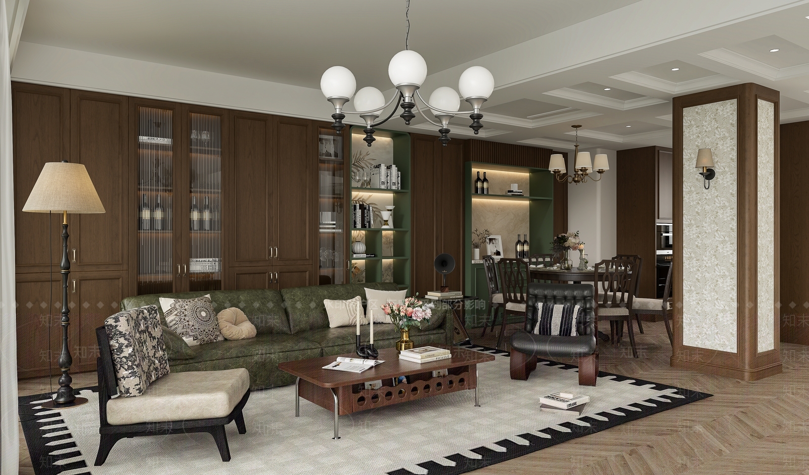 美式家居客厅3D模型下载【ID:1199873717】