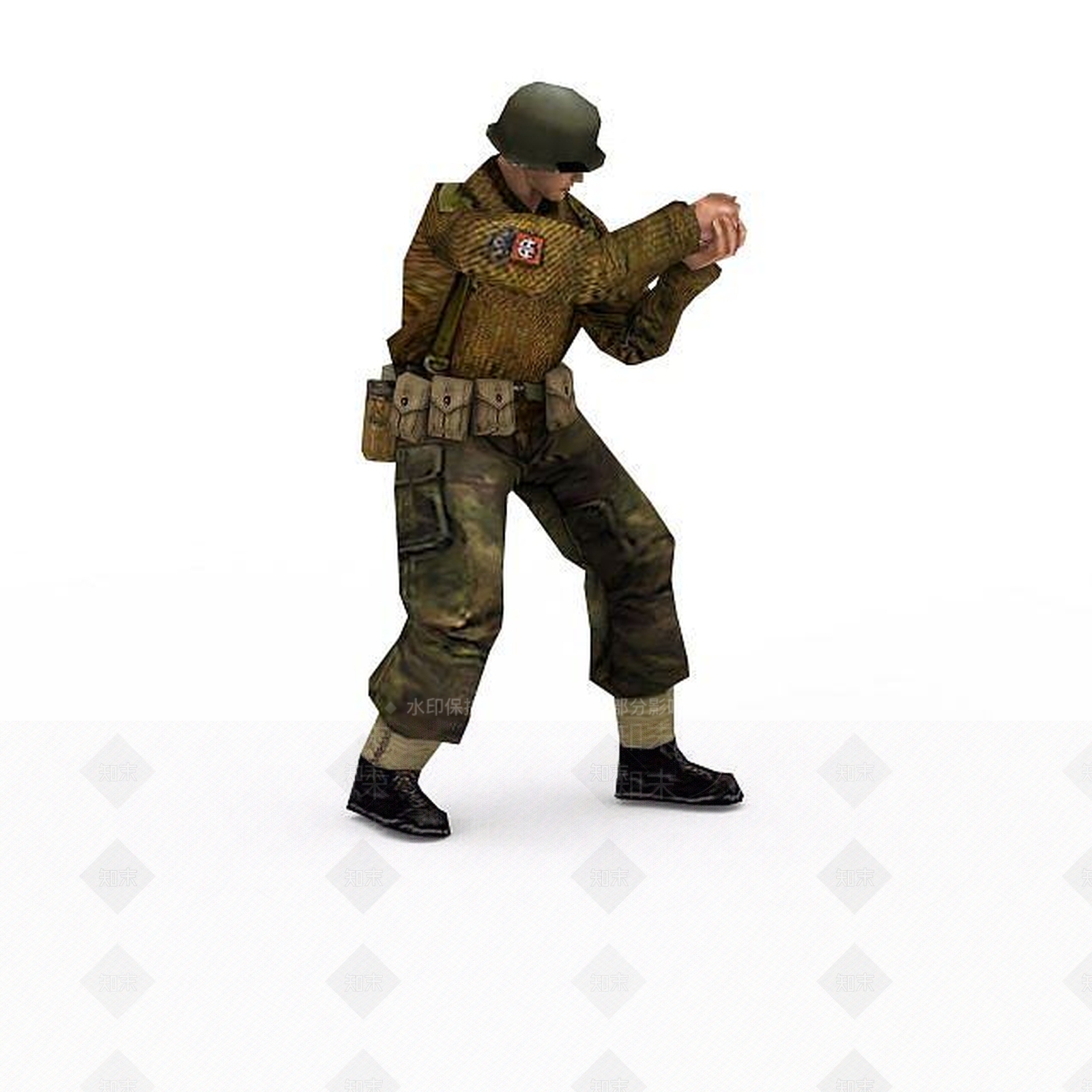 现代军人欧美士兵战士3D模型下载【ID:1199873636】