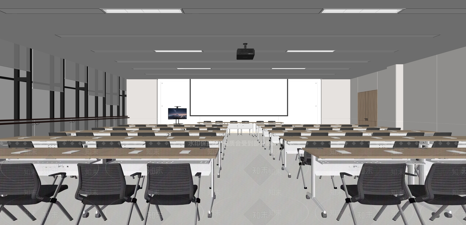 现代教室SU模型下载【ID:1199874641】