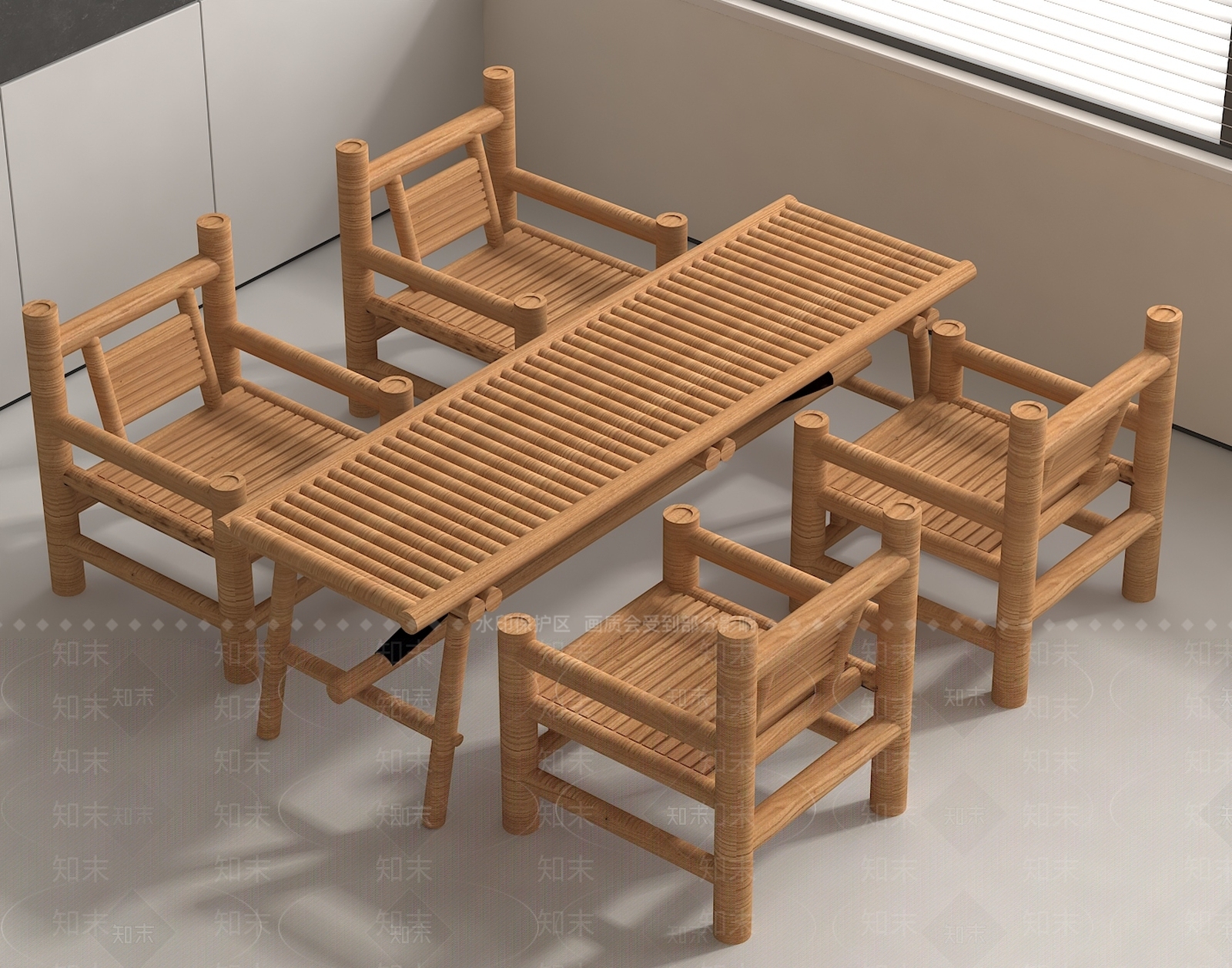 现代中式茶桌椅3D模型下载【ID:1199875007】