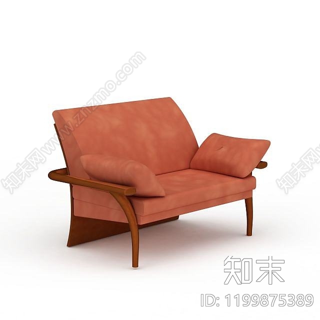 现代简约粉色沙发椅3D模型下载【ID:1199875389】