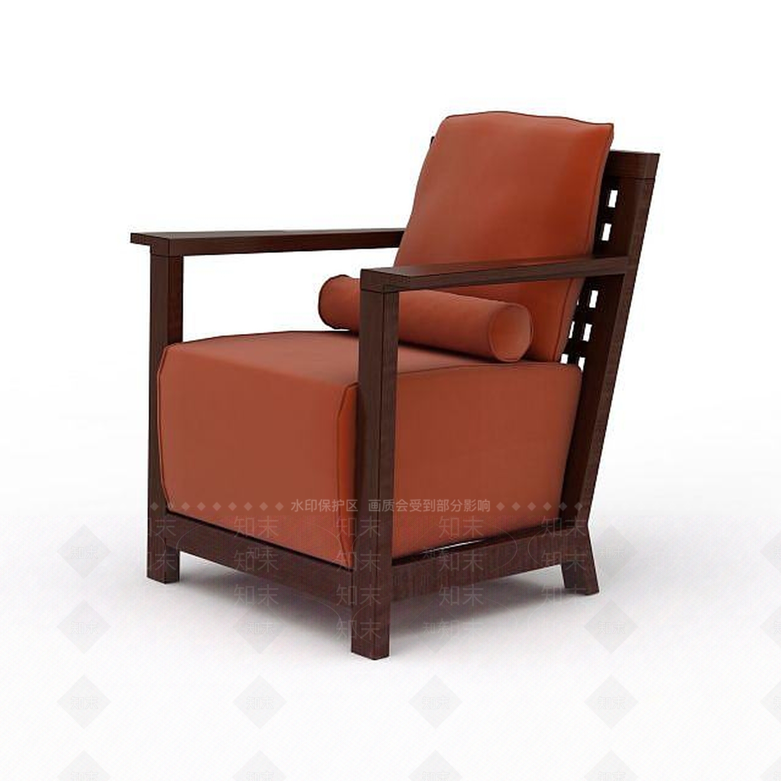 现代精品实木软包沙发椅3D模型下载【ID:1199875497】