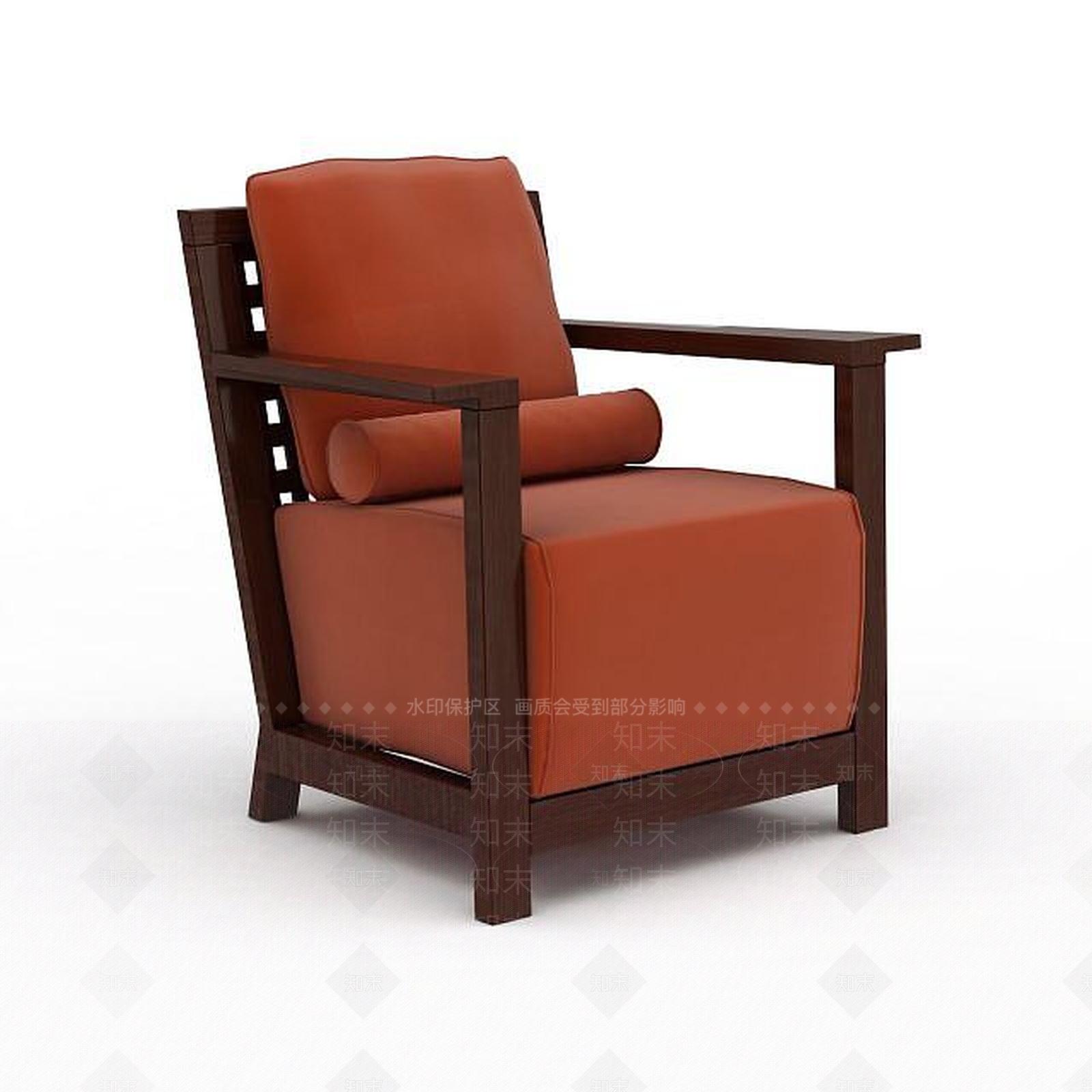 现代精品实木软包沙发椅3D模型下载【ID:1199875497】