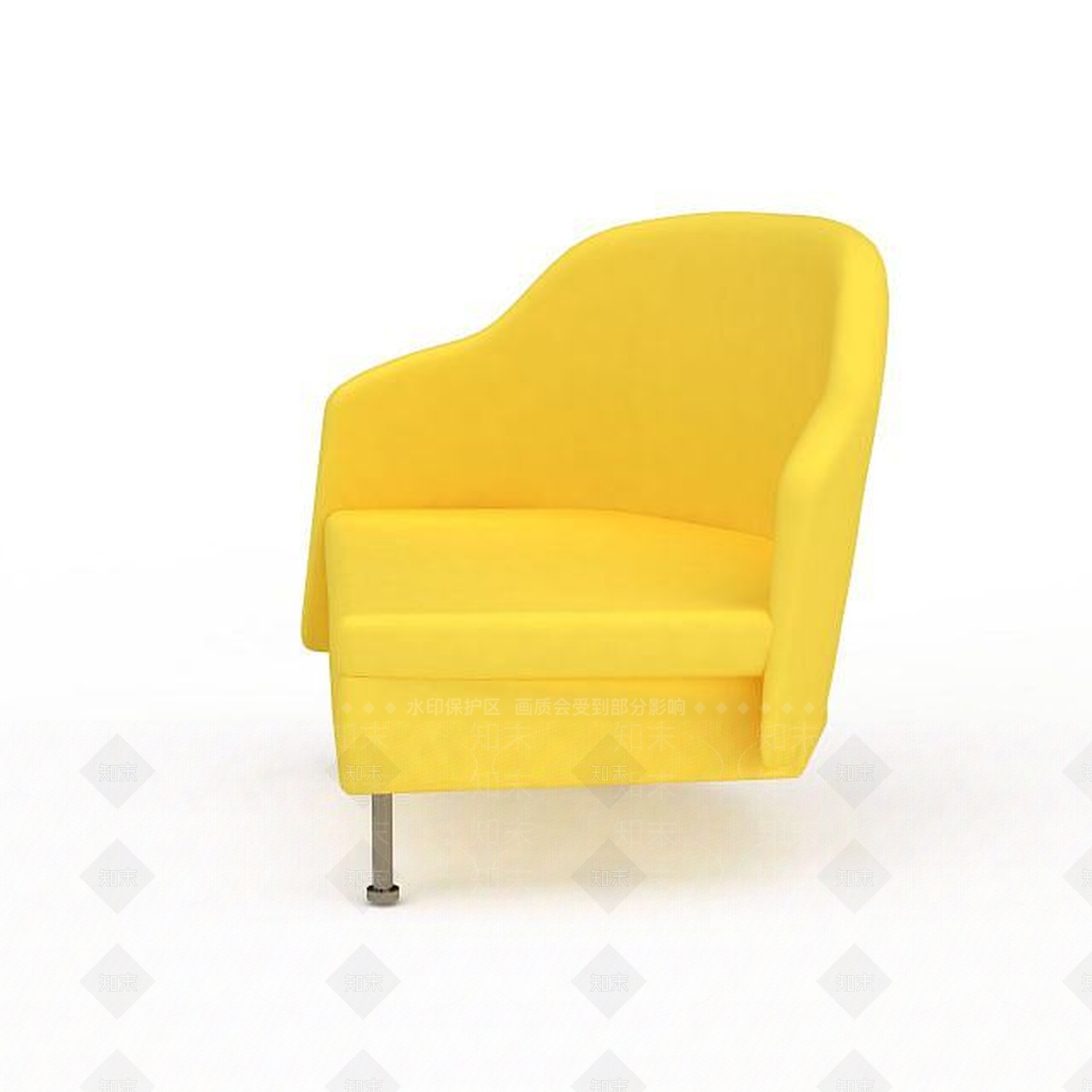 现代鹅黄色转角沙发3D模型下载【ID:1199875818】