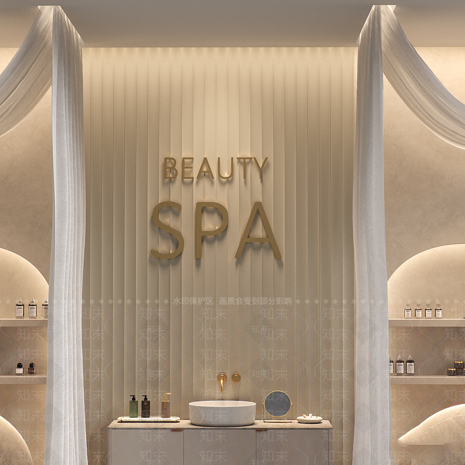 现代奶油足浴店3D模型下载【ID:1199876329】