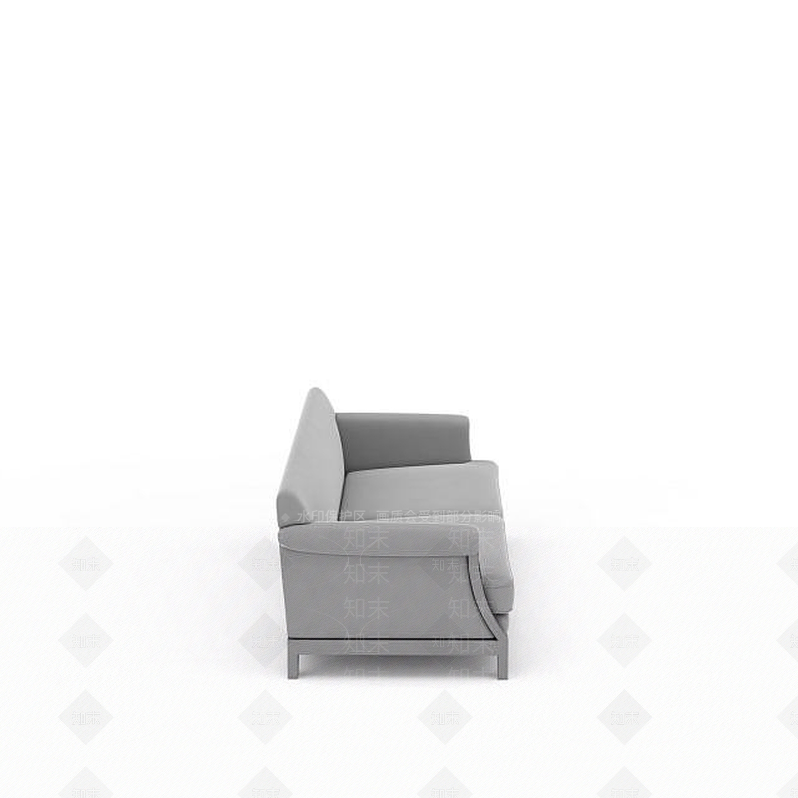 现代灰色布艺多人沙发3D模型下载【ID:1199876231】