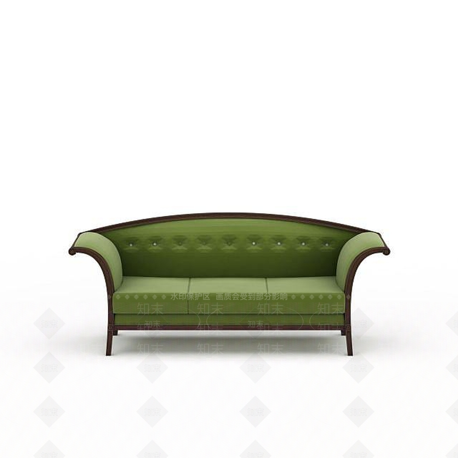 现代时尚绿色软包沙发3D模型下载【ID:1199876449】