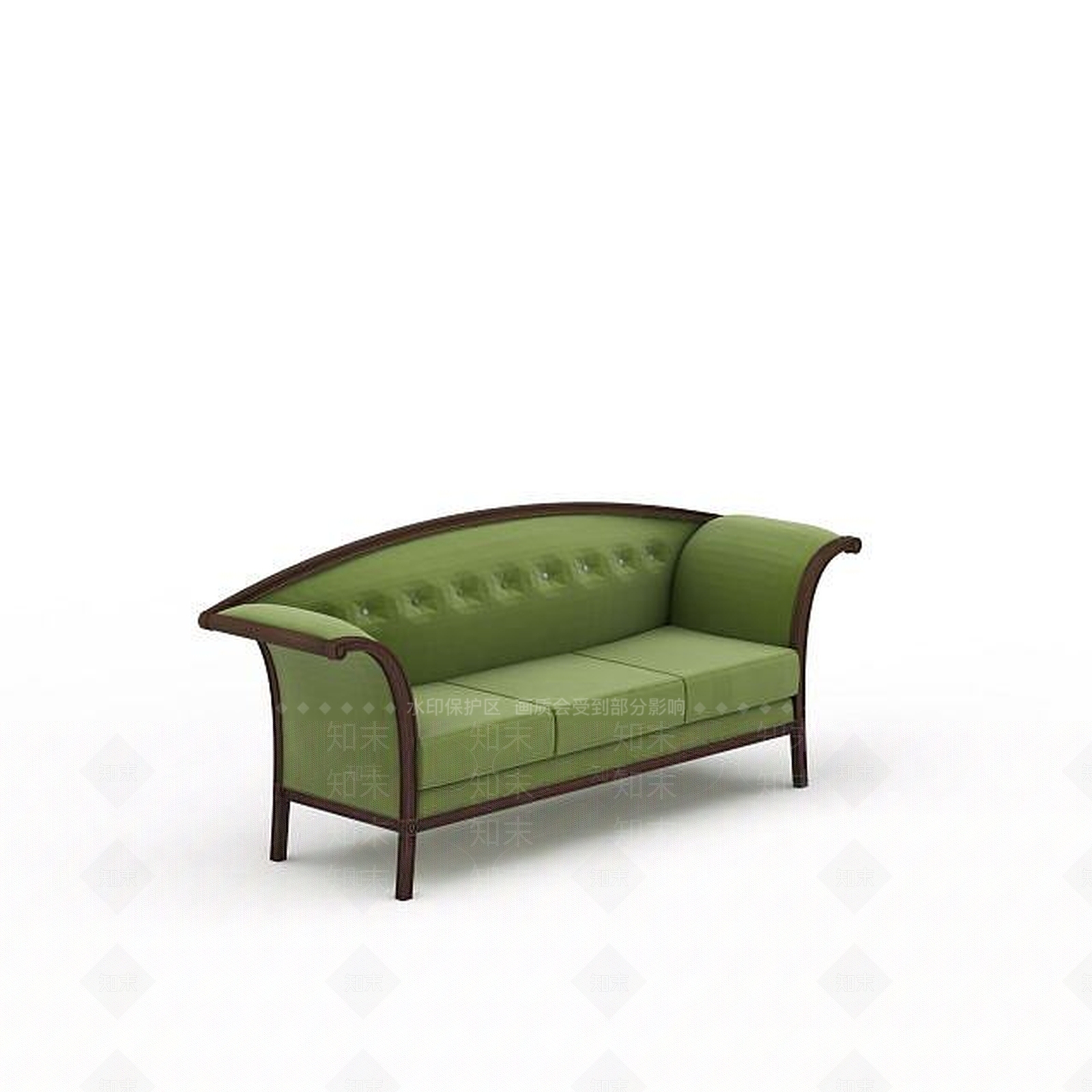 现代时尚绿色软包沙发3D模型下载【ID:1199876449】