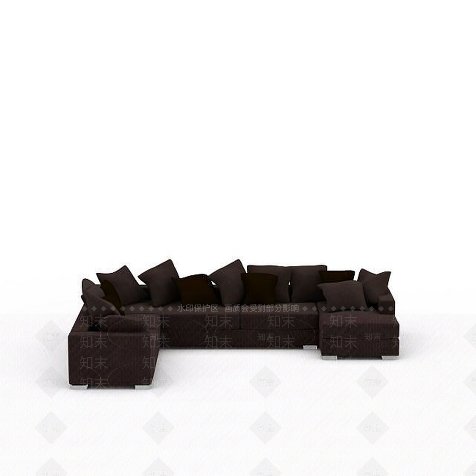 现代深灰色布艺组合沙发3D模型下载【ID:1199876730】