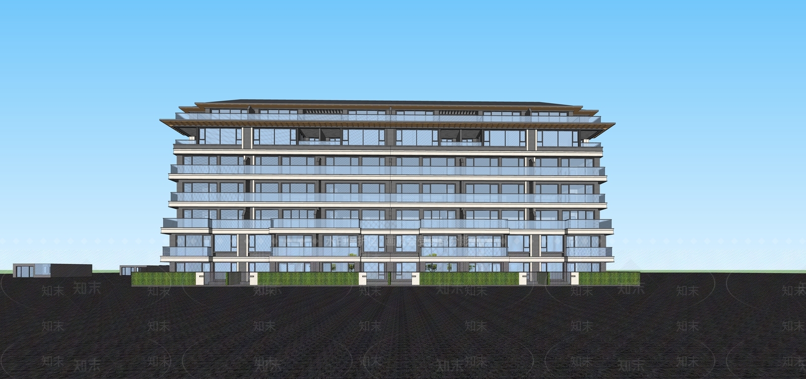 现代多层住宅SU模型下载【ID:1199876991】