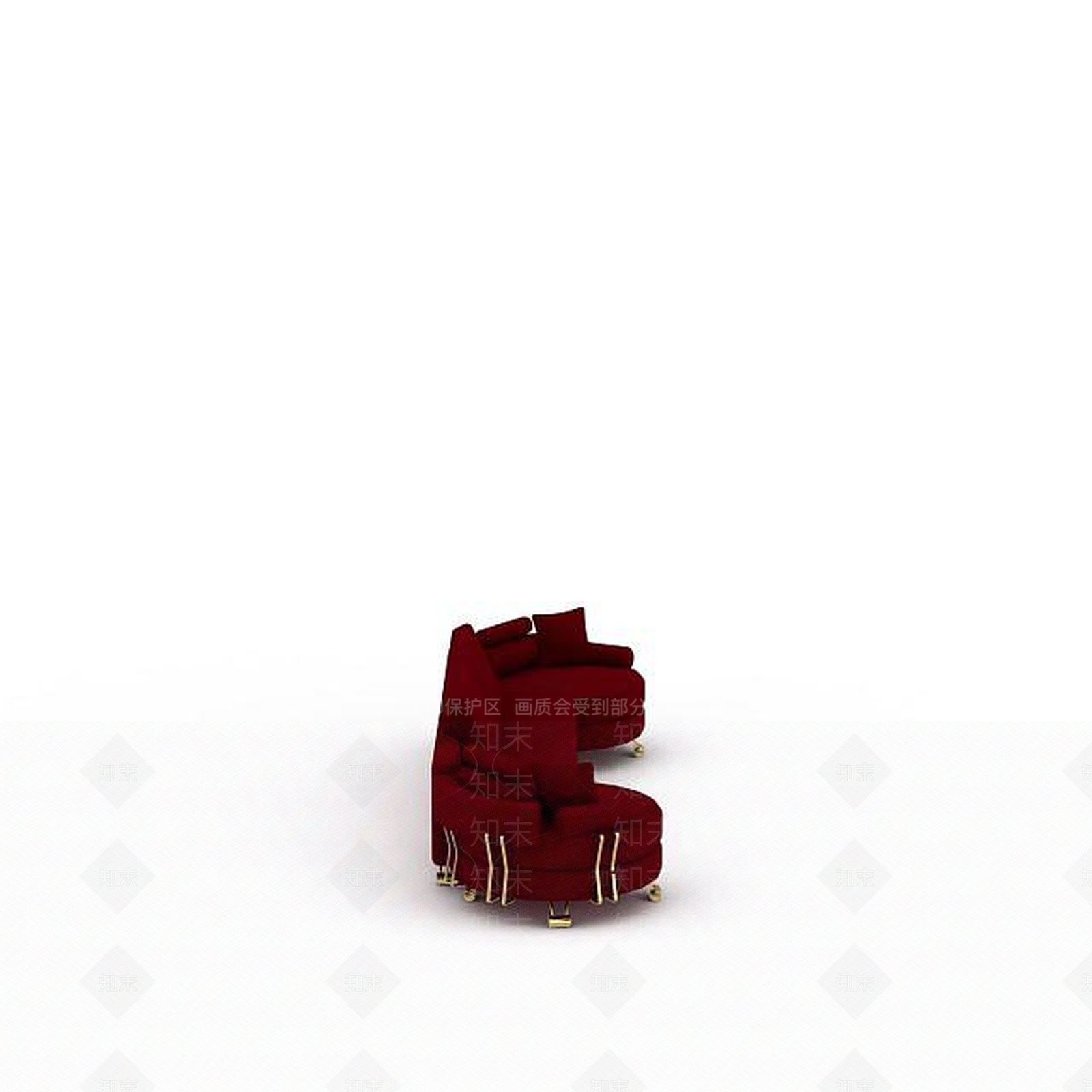 现代精美红色布艺休闲沙发3D模型下载【ID:1199876749】